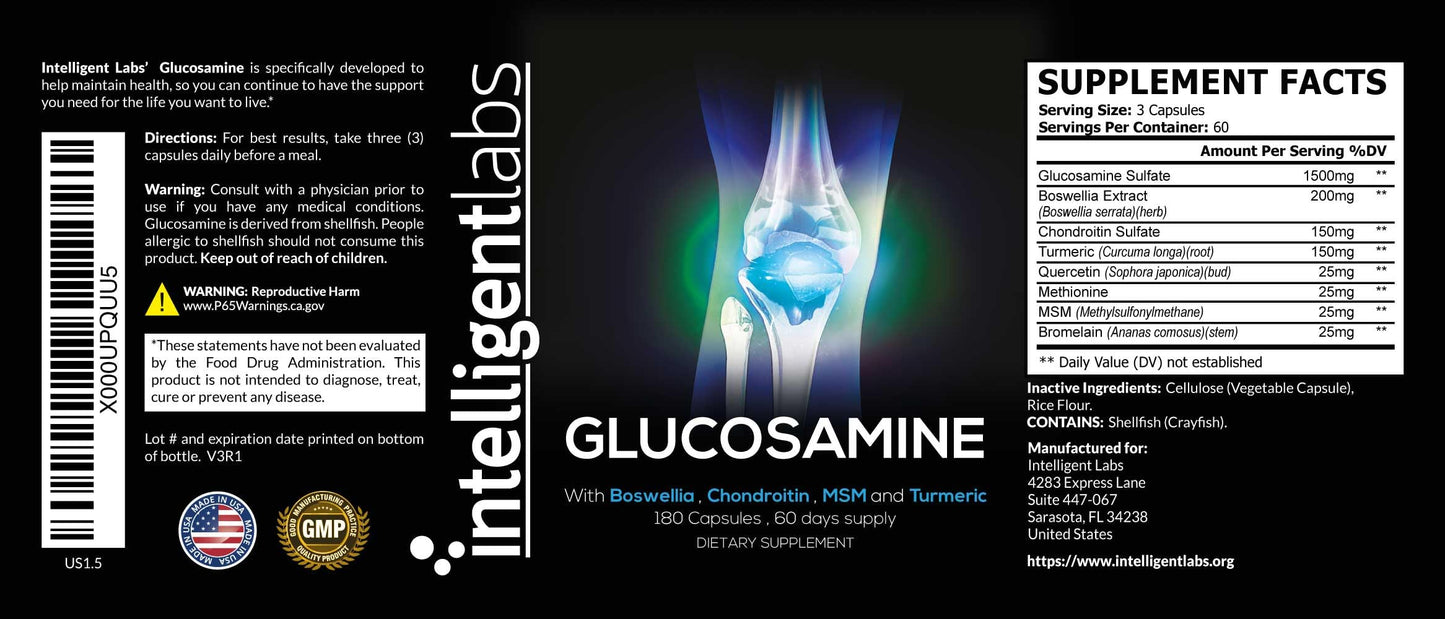 Intelligent Labs Glucosamine Chondroitin MSM Capsule 180 Count