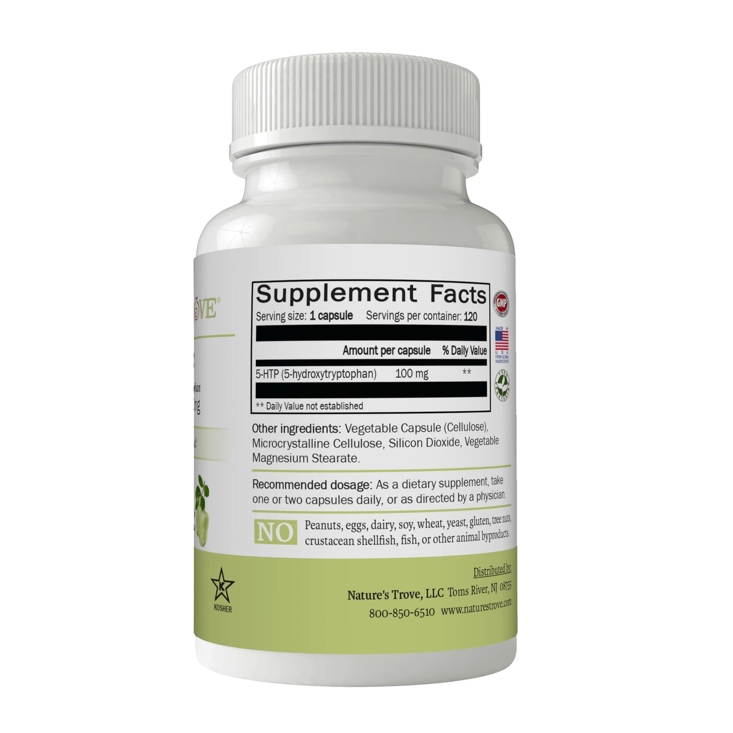 Nature's Trove 5-HTP 100mg Capsule, 120 Count