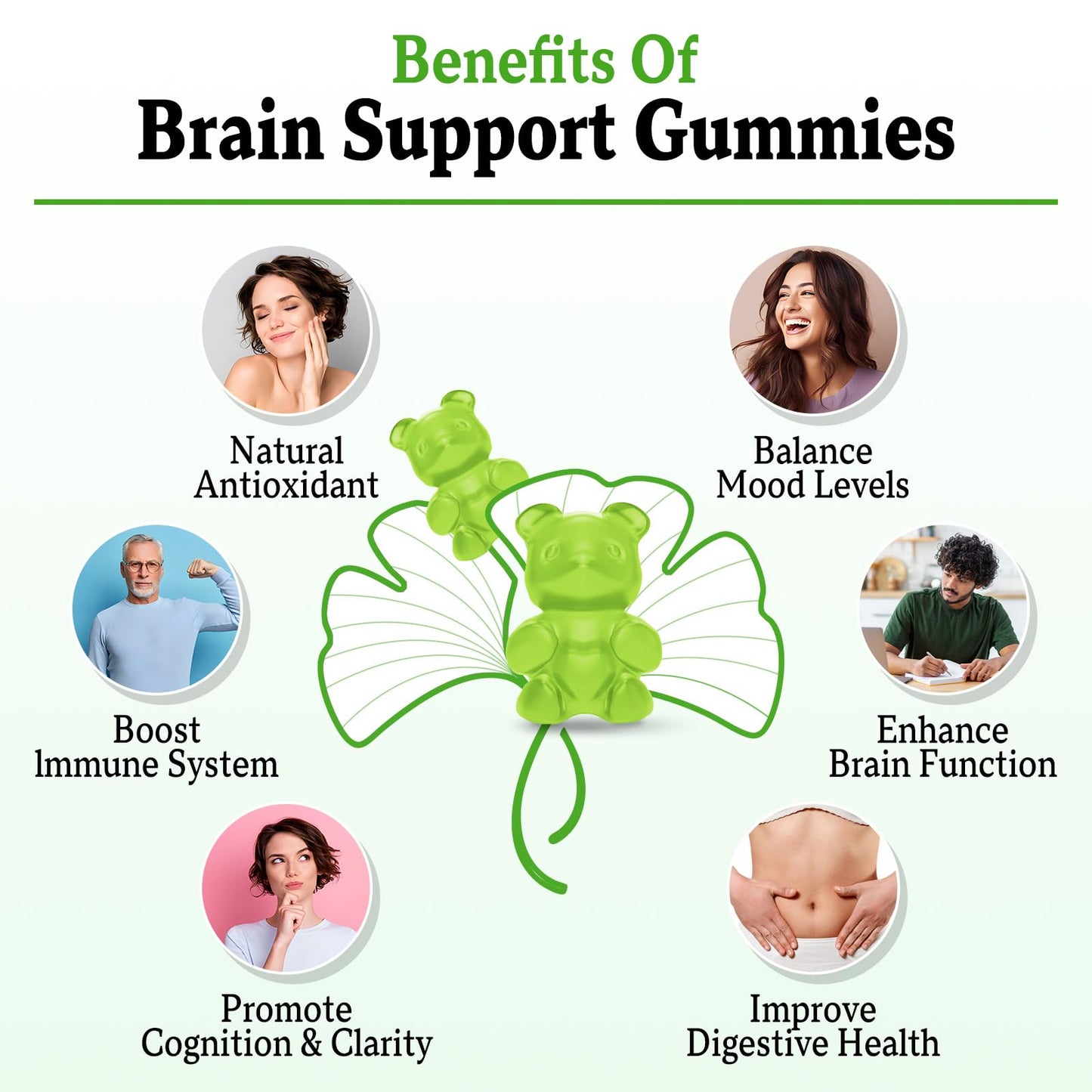 Vazatisi Ginkgo Biloba Gummies with Panax Ginseng, 120 Count