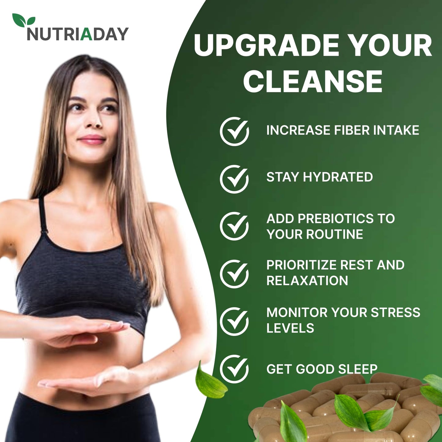 NUTRIADAY Colon 15 Day Cleanse - Advanced Gut Health Solution - Detox Cleanse for Humans with Cascara Sagrada, Psyllium Husk & Probiotics - Advanced Colon Cleanse Capsule, 30 Veg Capsules