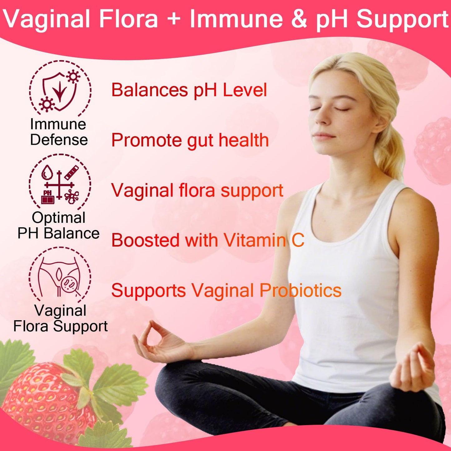 JianQ PH Balance Gummies for Women Gummy, 60 Count