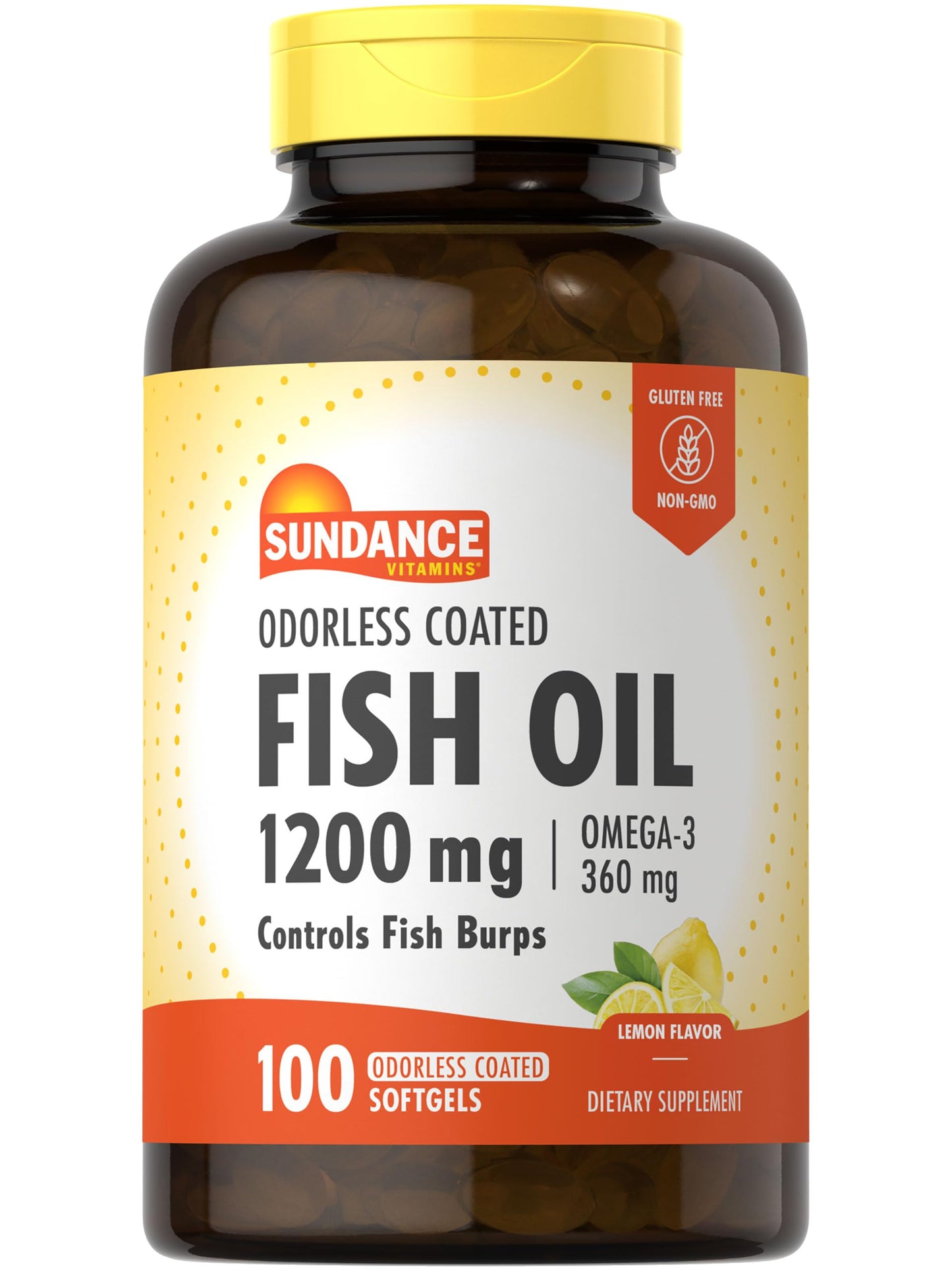Sundance Odorless Fish Oil 1200mg Softgels, 100 Count
