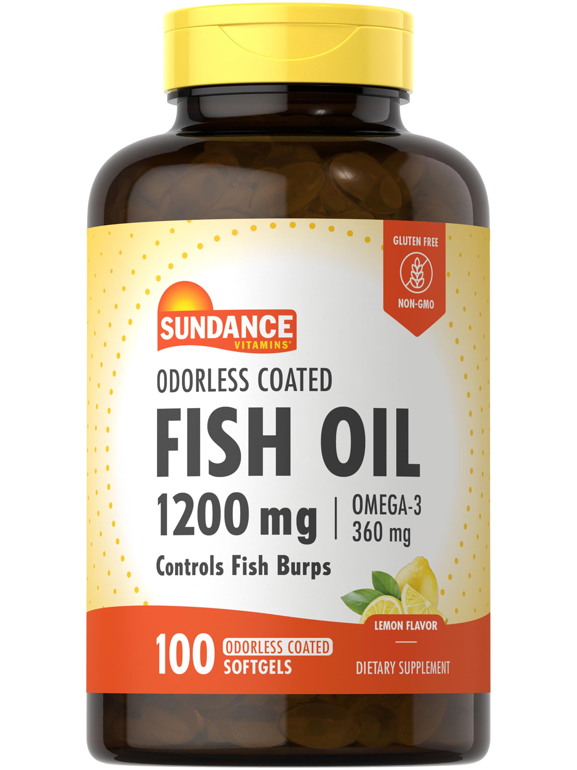 Sundance Odorless Fish Oil 1200mg Softgels, 100 Count