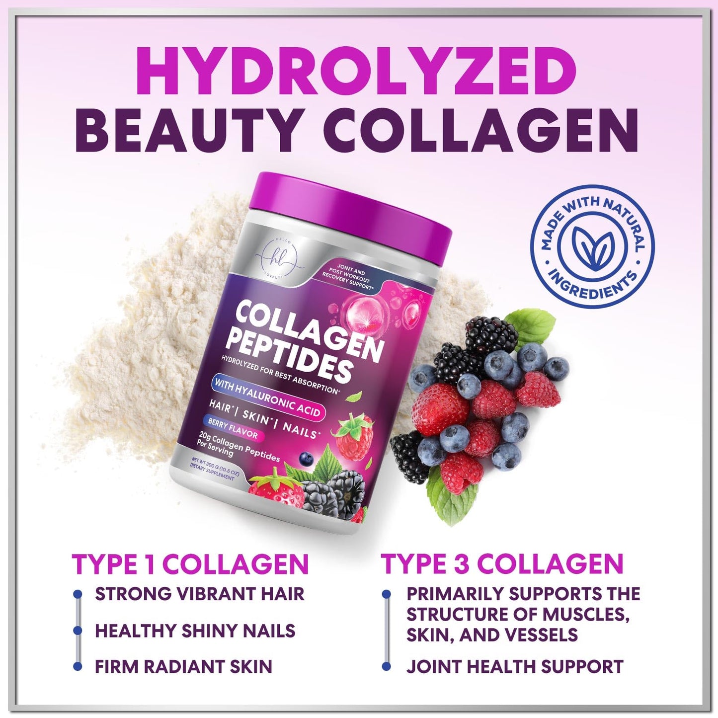 Hello Lovely! Collagen Peptides Powder 10.5 oz
