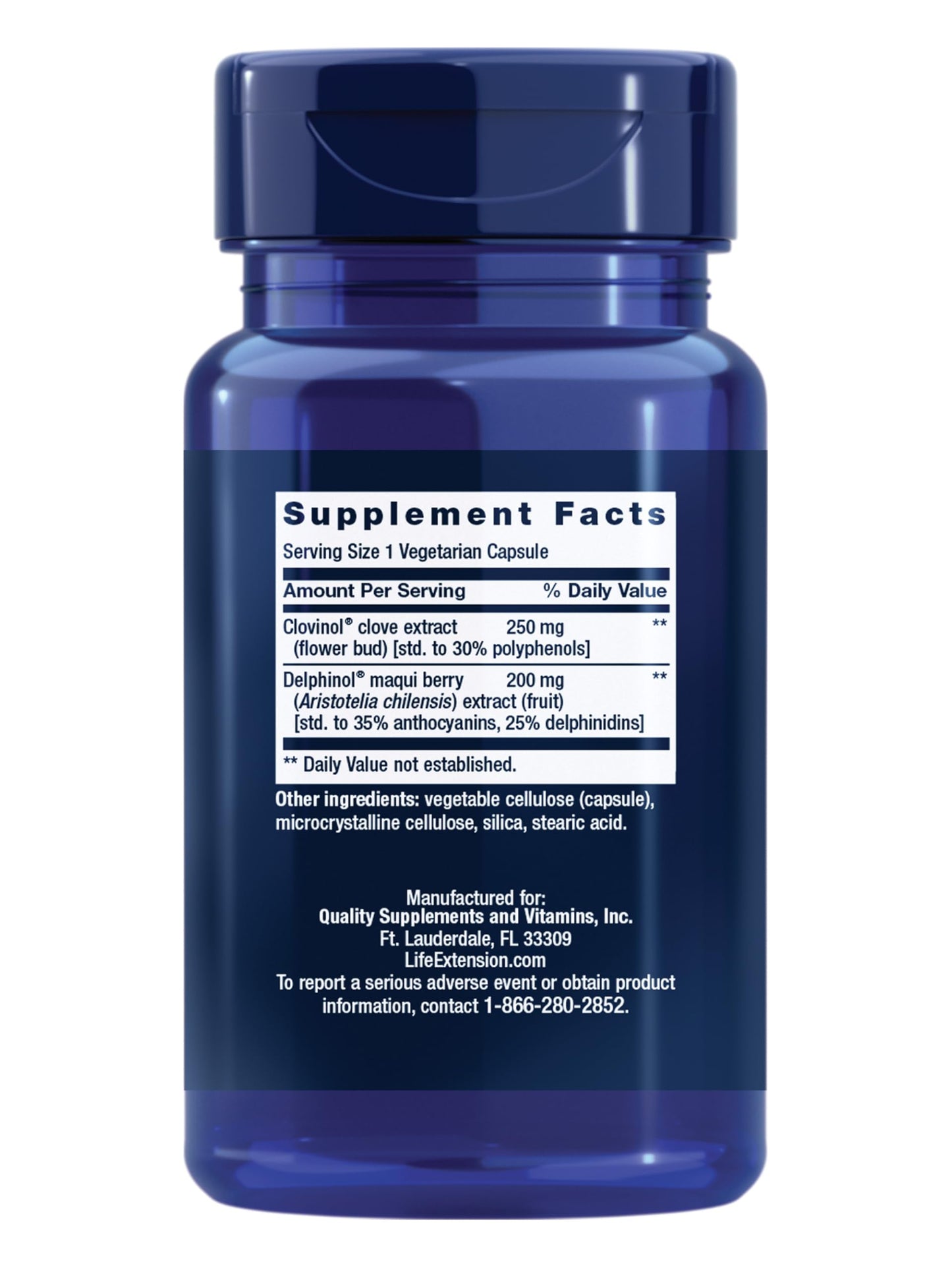 Life Extension Glycemic Guard Clove Extract Maqui Berry Capsules, 30 Count