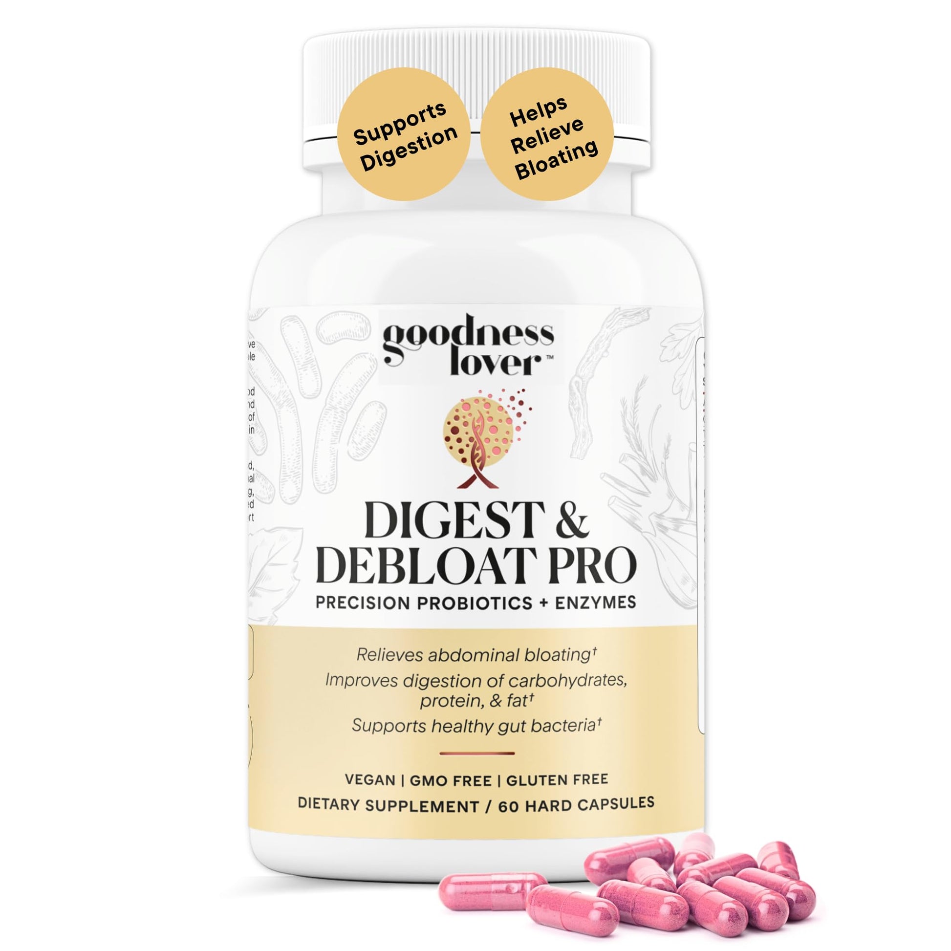 Goodness Lover Digest & Debloat Pro Enzymes & Probiotics Capsule 60 Capsules