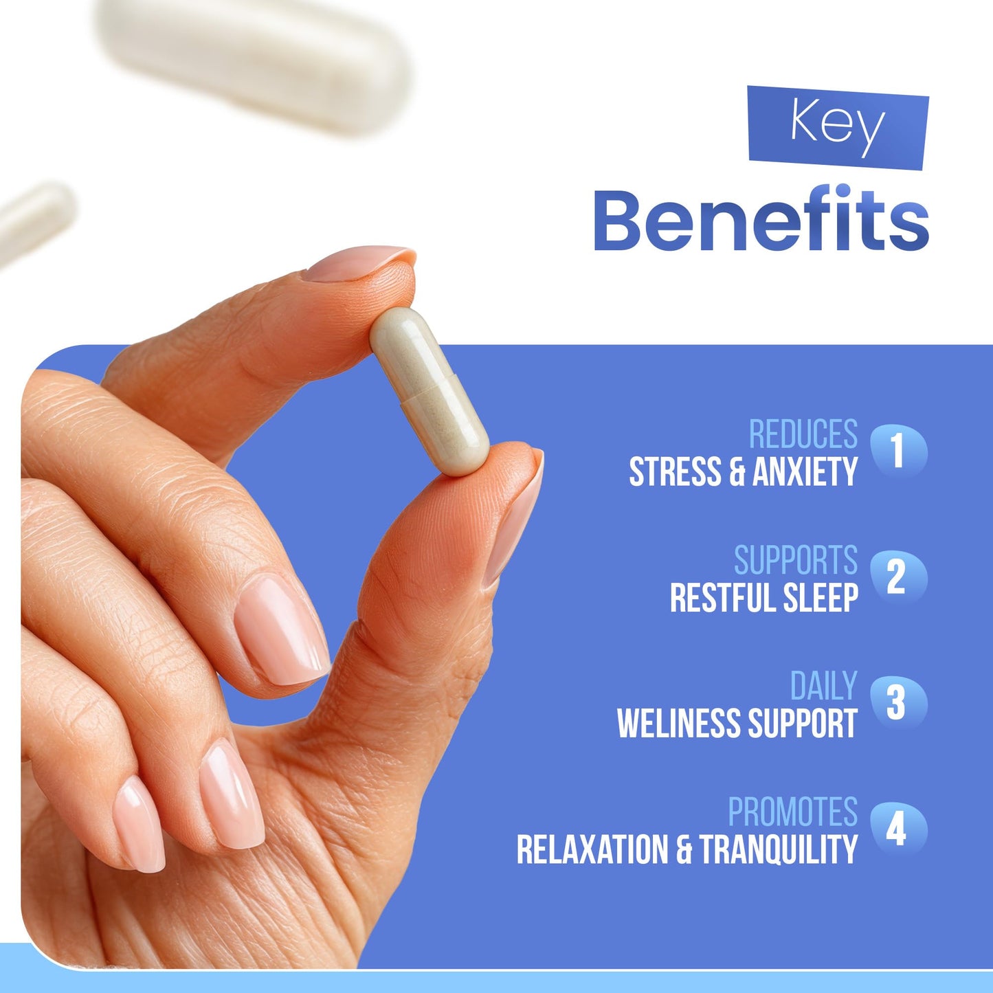 Mind Soak Calm No. 41 Magnesium Glycinate & L-Theanine Stress Relief Supplement with NAC and Apigenin, 90 Capsules