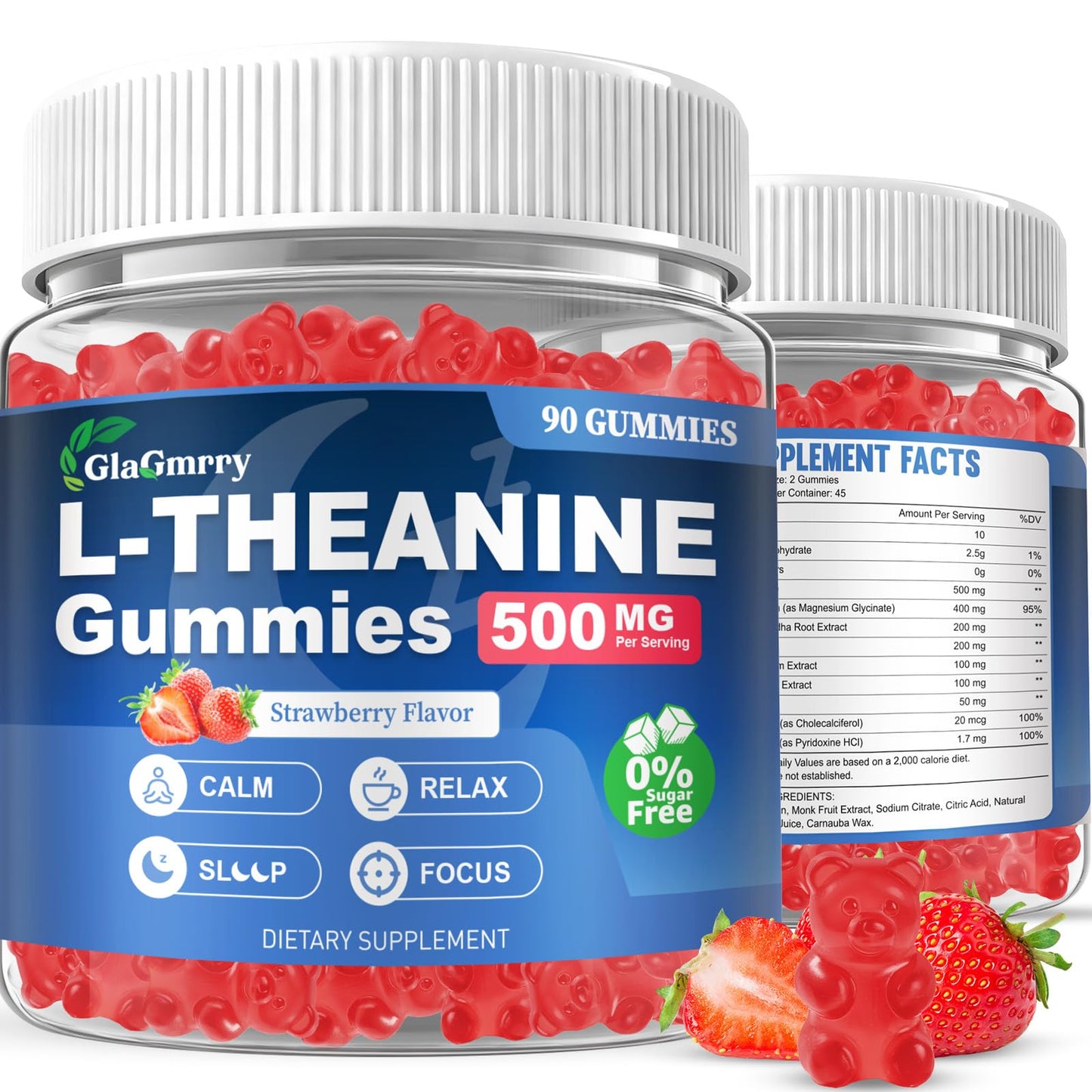 GlaGmrry L Theanine Gummies 180 Count