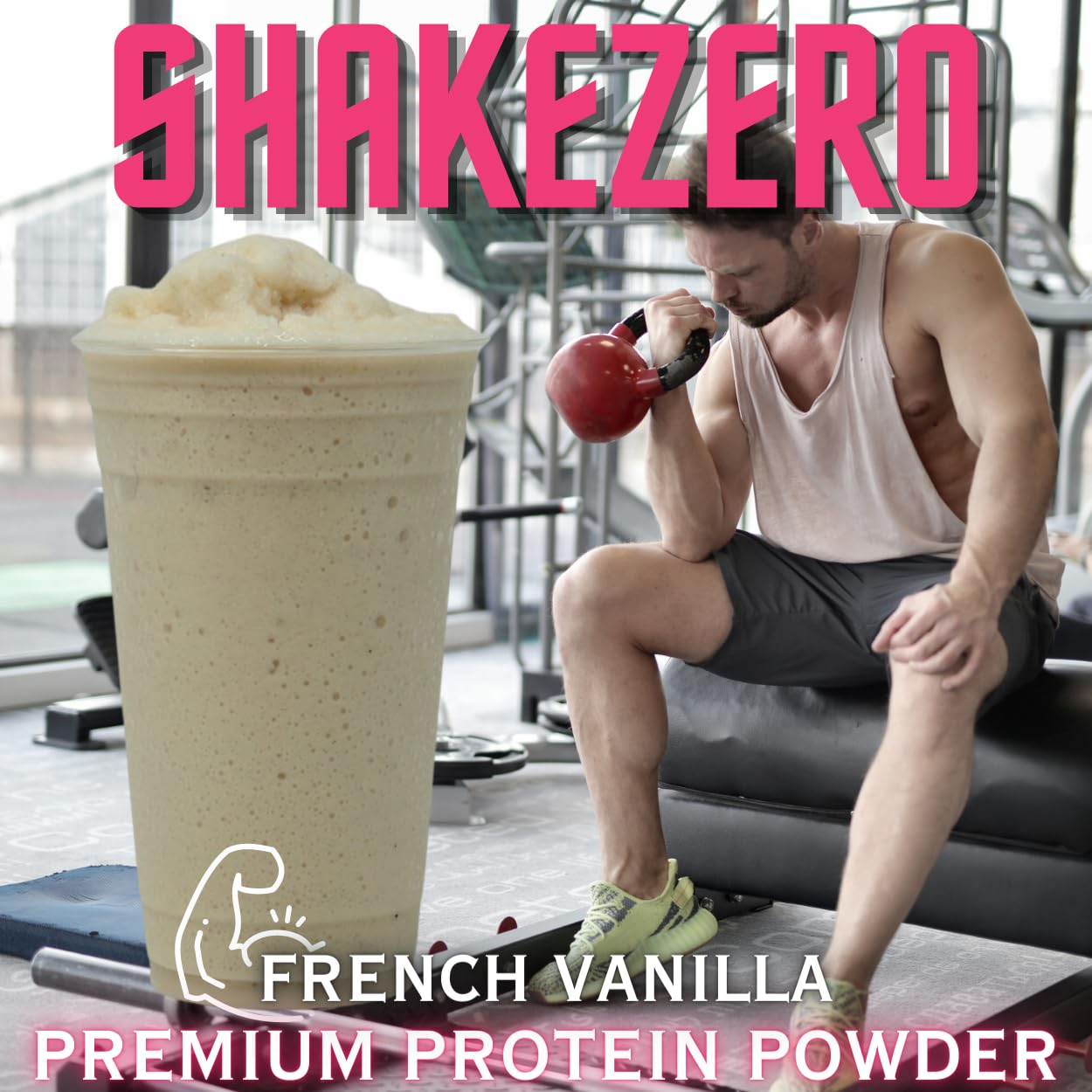 GramZero Shakezero French Vanilla Protein Powder, 80 oz