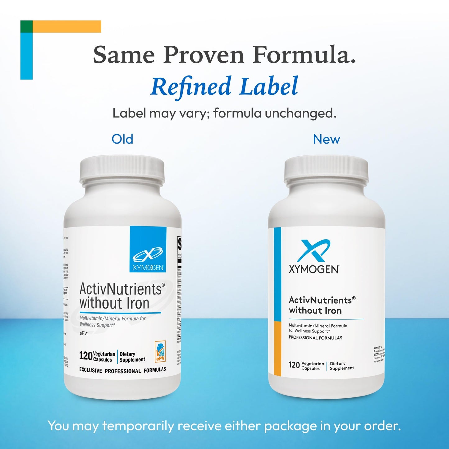 XYMOGEN ActivNutrients Without Iron No Iron Multivitamin for Wellness Support Energy Production & Immune Support Antioxidant Activity Gluten-Free & Dairy-Free Capsules 120