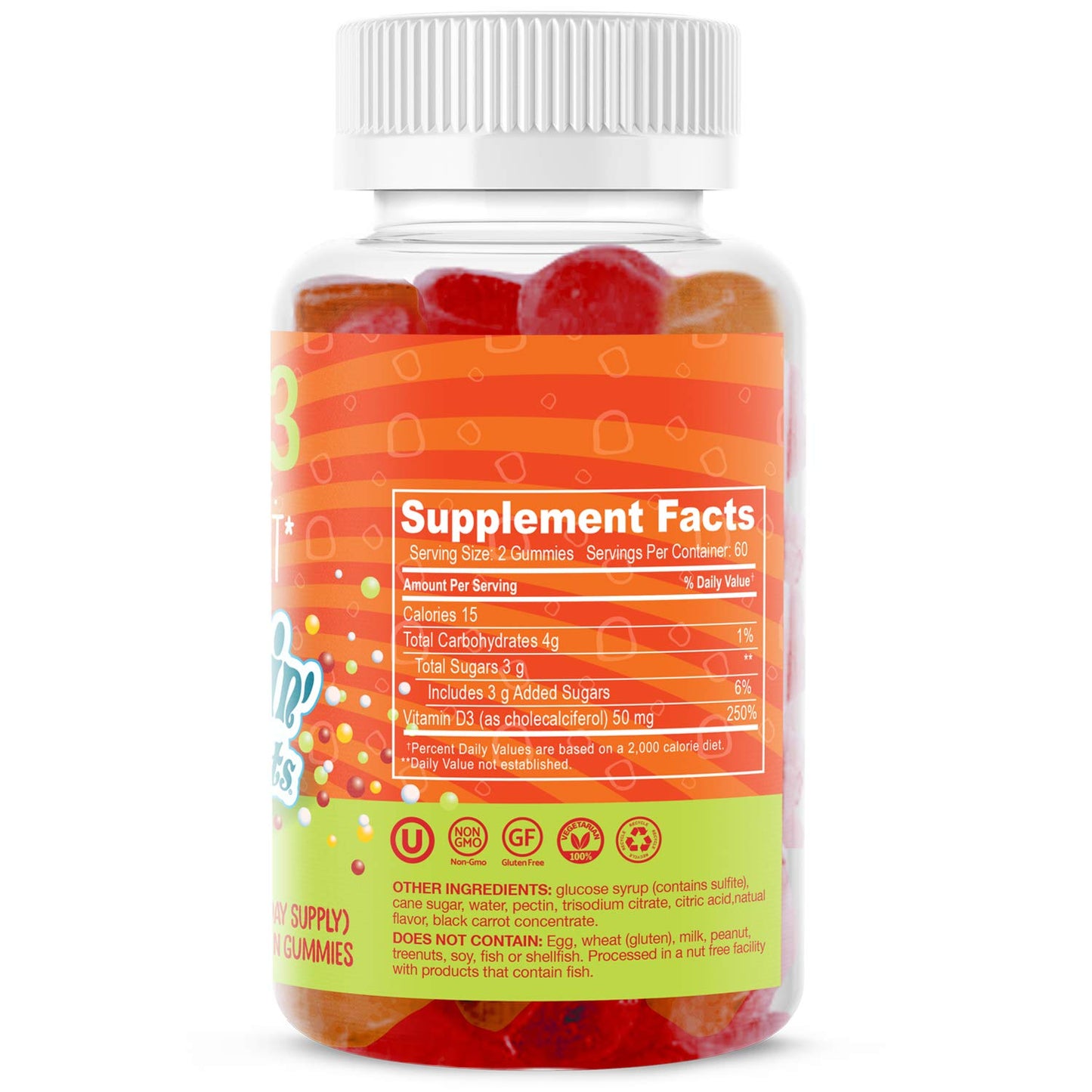 Vital+Boon Dippin' Dots Vitamin D3 (Vitamin D) Gummy, 120 Count