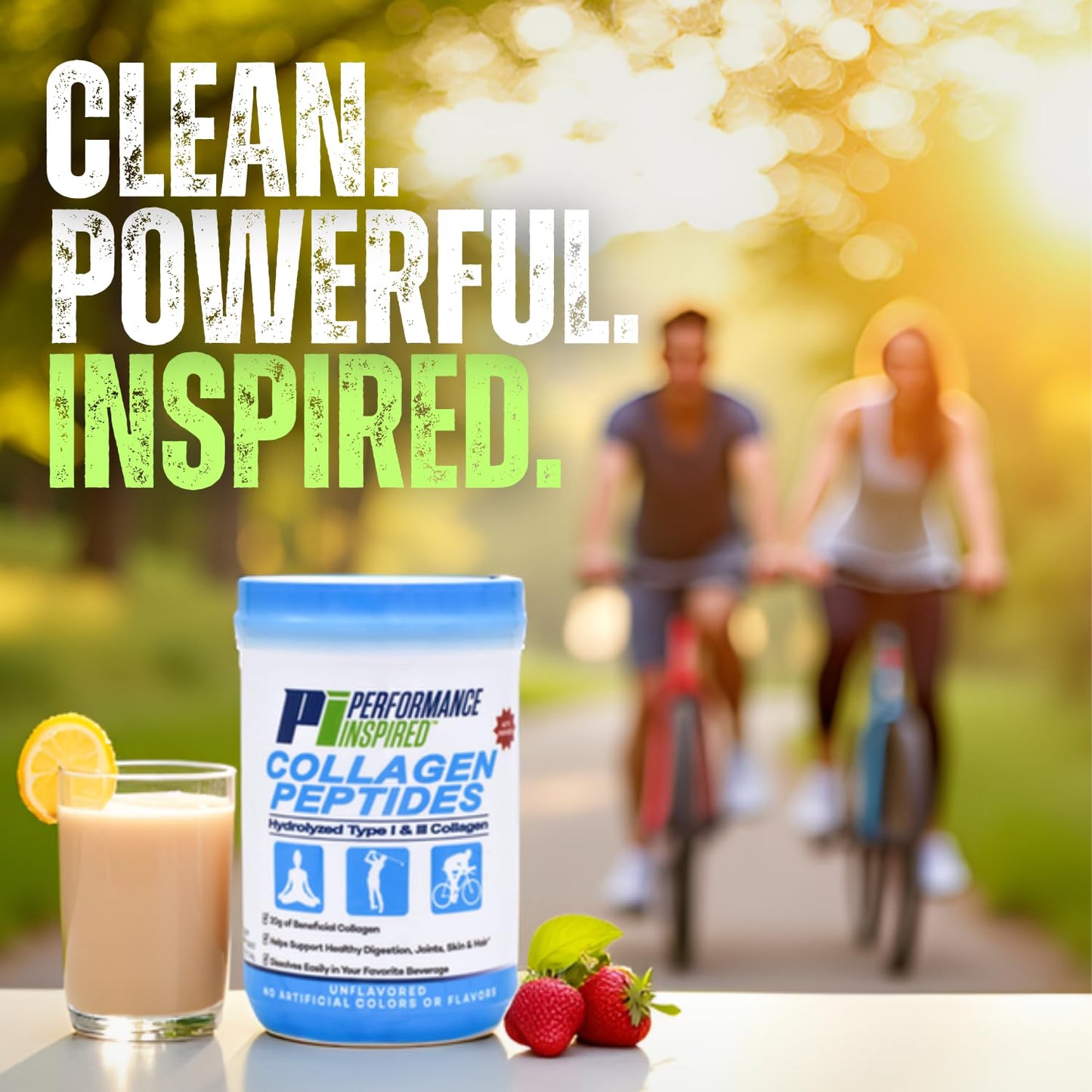 PERFORMANCE INSPIRED Collagen Peptides Powder Unflavored 18G Protein, 11.99 Ounce (Pack of 1)