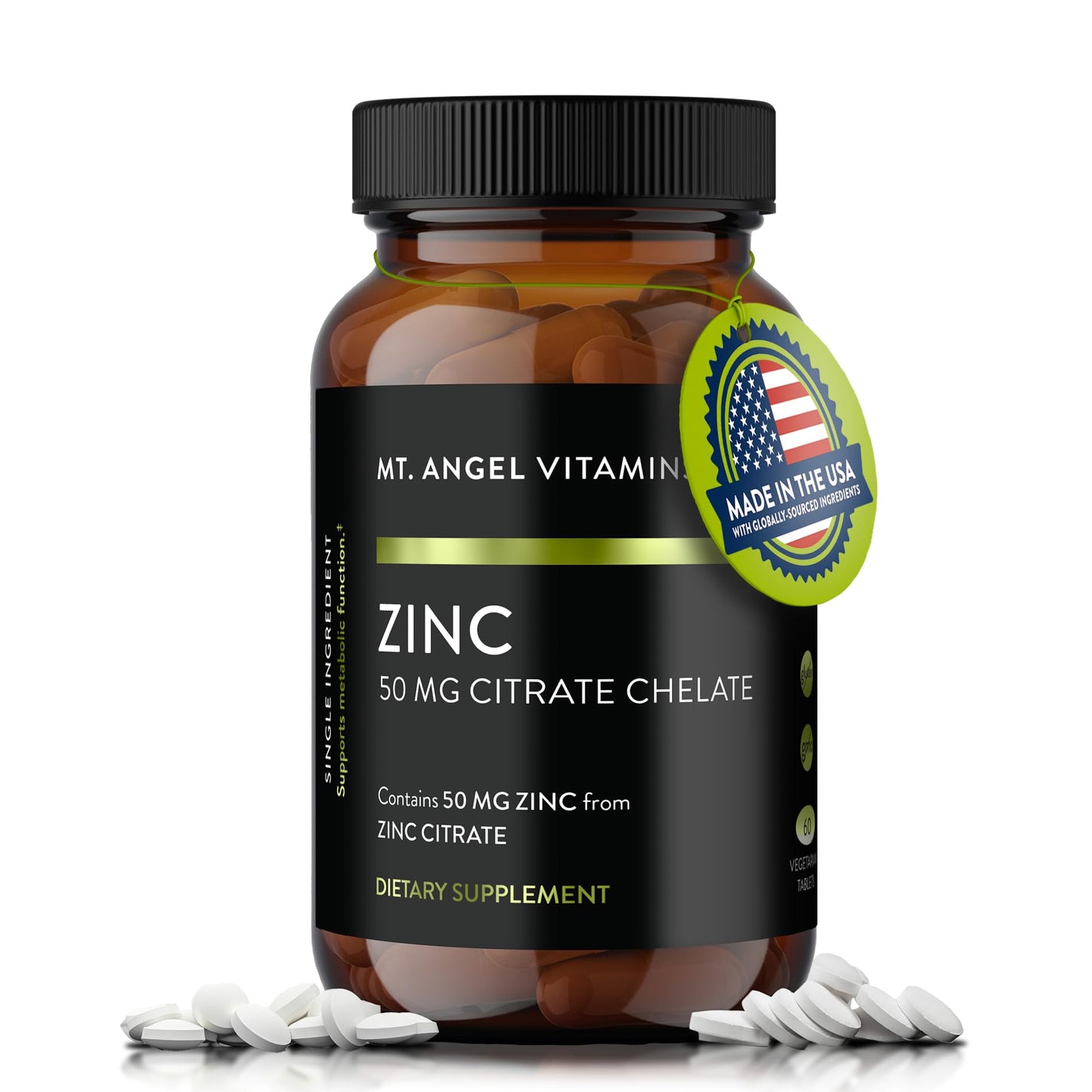 Mt. Angel Vitamins Zinc Citrate 50mg Tablet, 60 Count