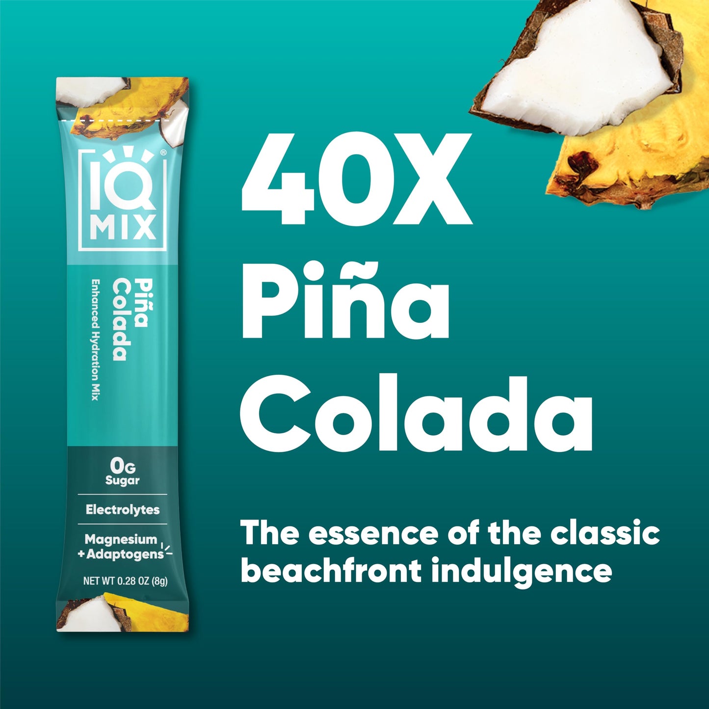 IQBAR IQMIX Hydration Electrolytes Powder Packets, Pina Colada Capsule, 40 Count