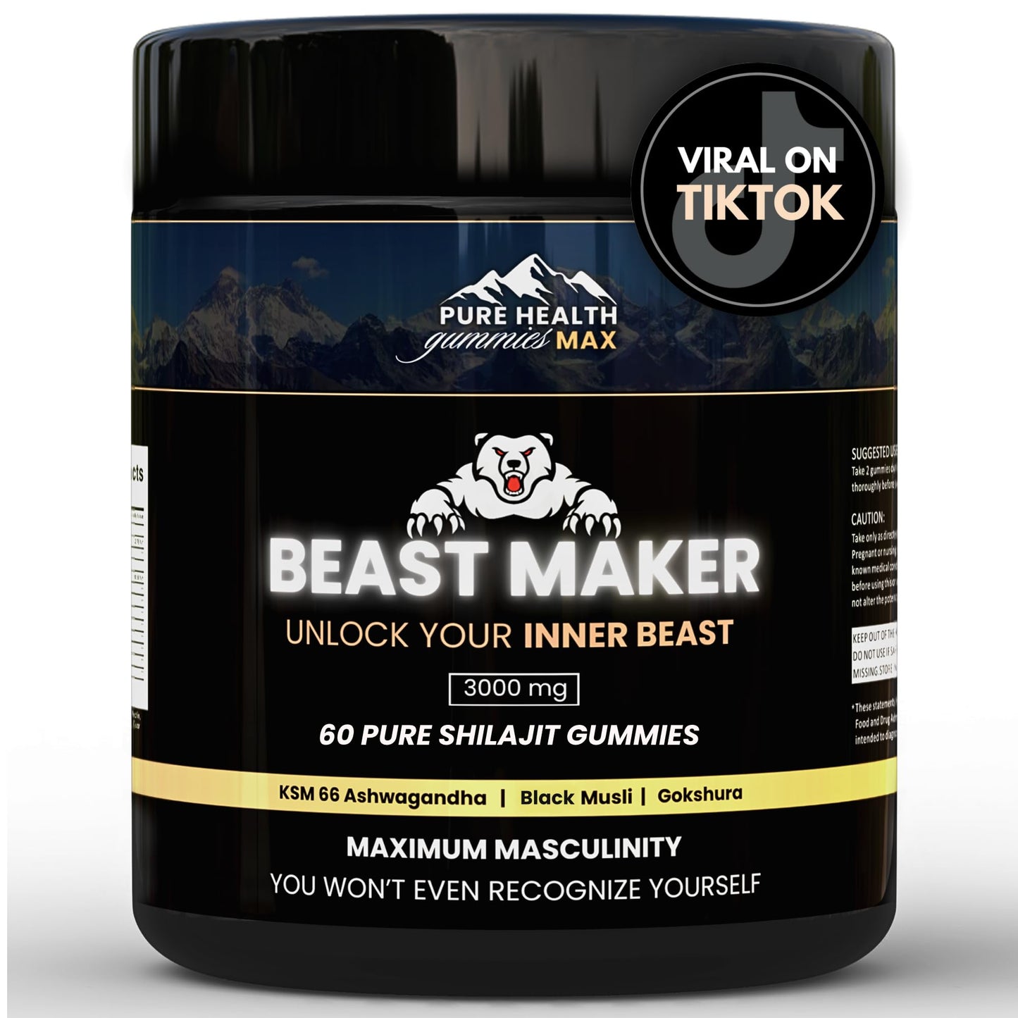 PURE HEALTH MAX Beast Maker Pure Shilajit for Men 60 Gummies