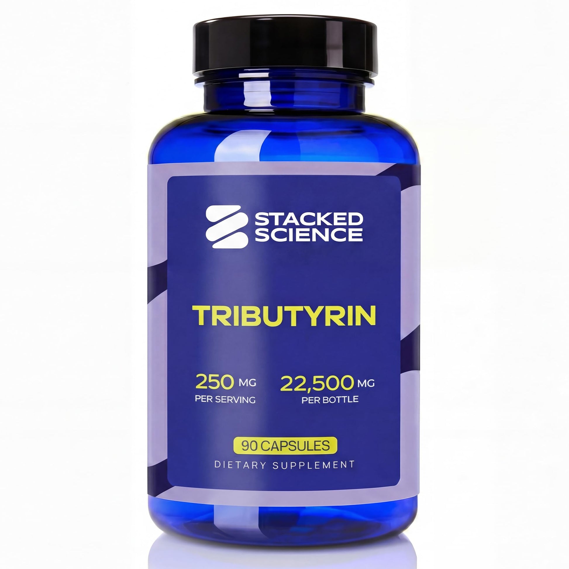 Stacked Science Tributyrin 250 mg Capsule, 90 Count
