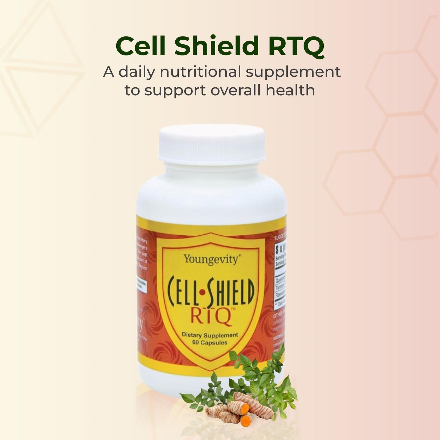 Youngevity Resveratrol Turmeric Quercetin RTQ Cell Shield 60 Capsules