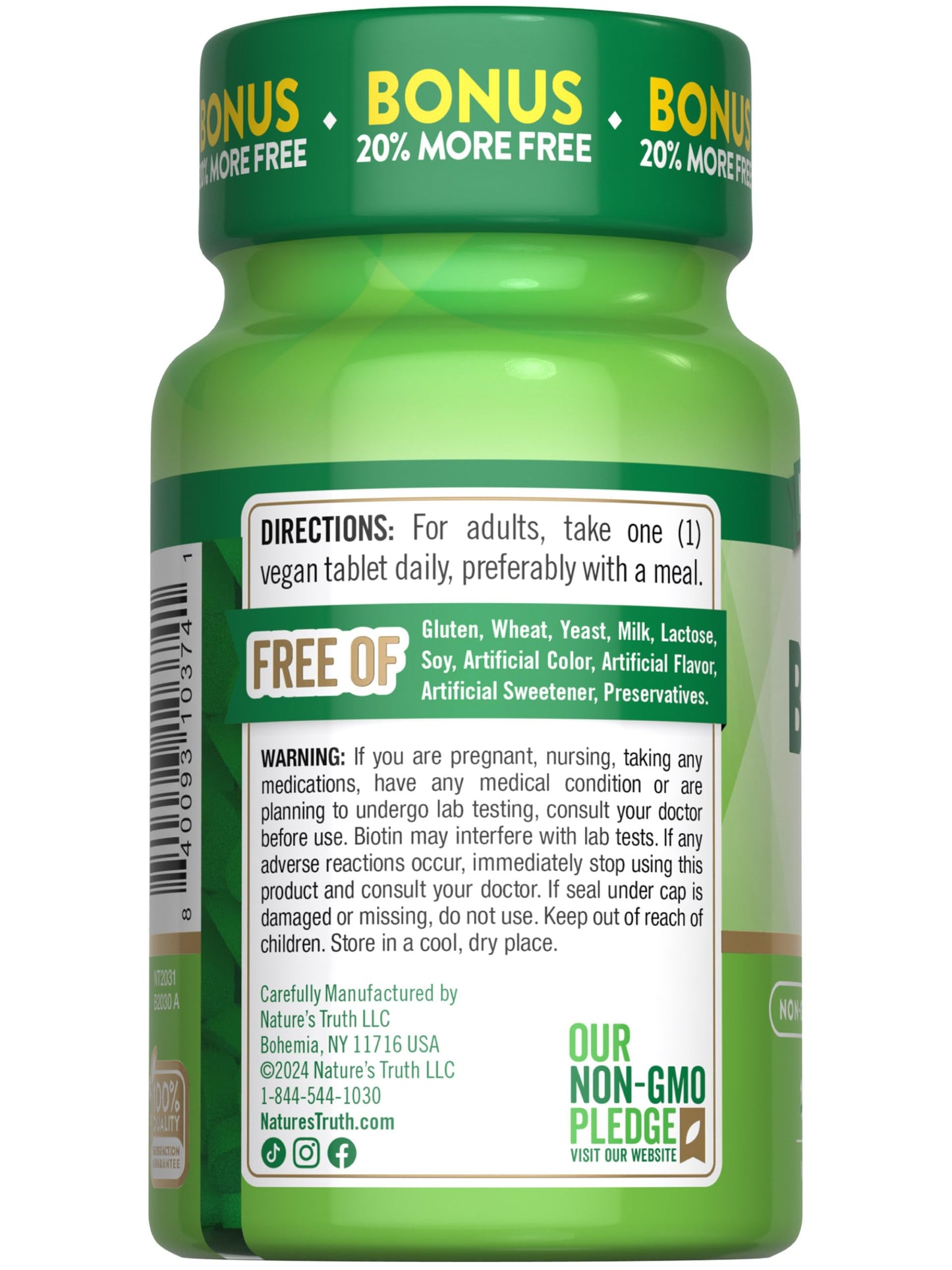 Nature's Truth Biotin 1000mcg Tablet, 120 Count