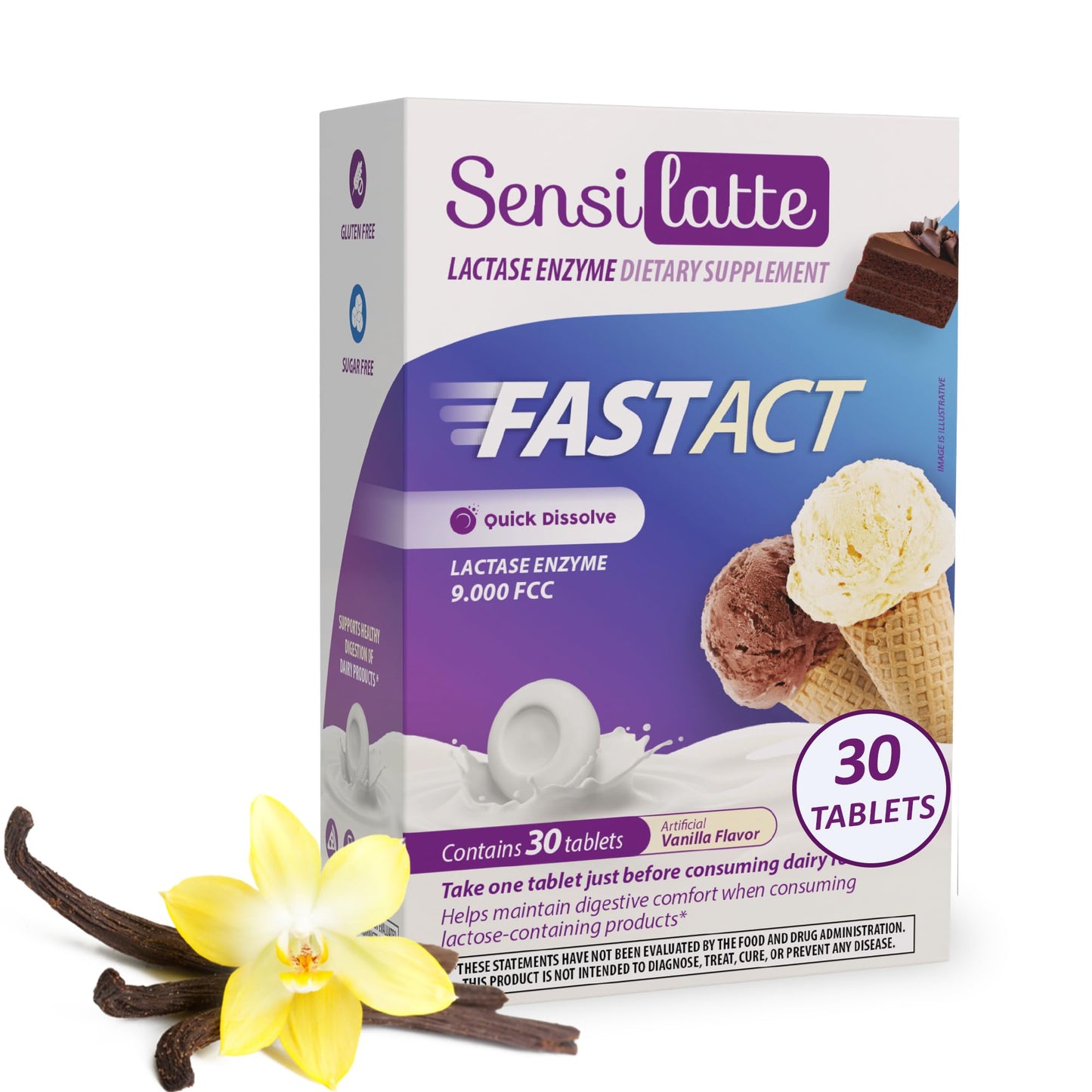 SENSI LATTE Lactase Enzyme Tablets 30