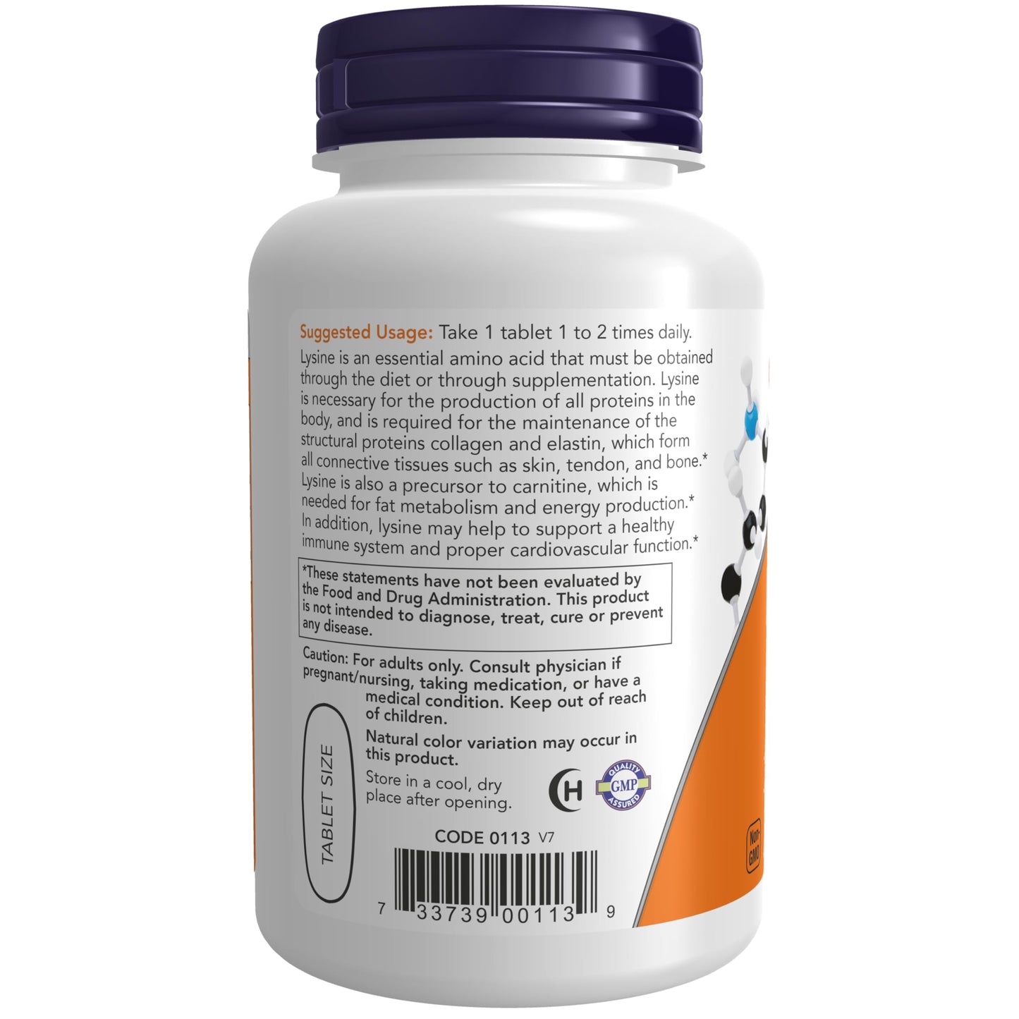 NOW Foods L-Lysine Hydrochloride 1000 mg Tablet, 100 Tablets