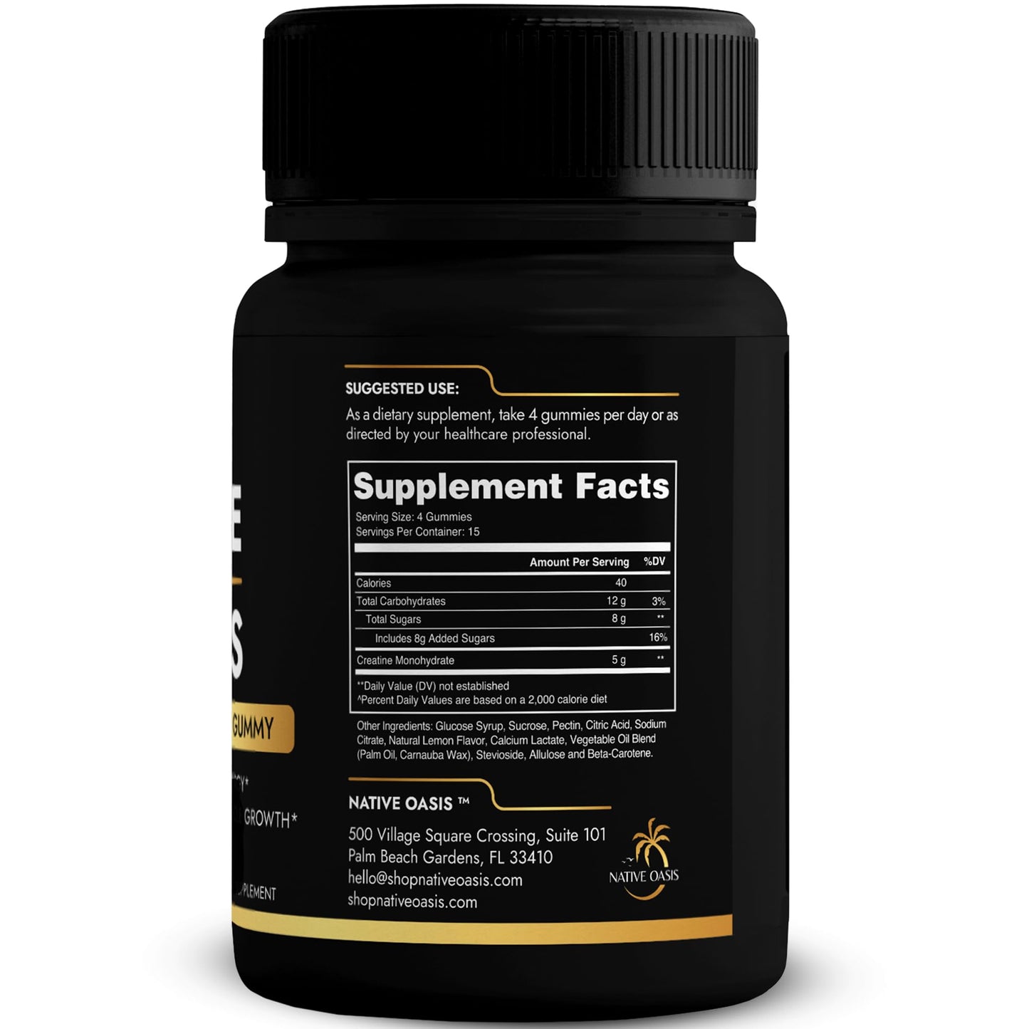 NATIVE OASIS Creatine Monohydrate Gummy 60 Count