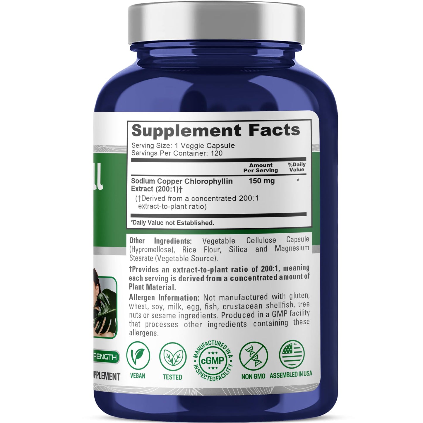 NusaPure Chlorophyll Capsules 150 mg, 120 Capsules
