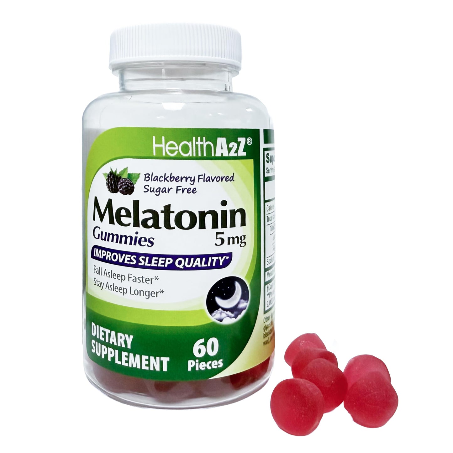 HealthA2Z Sugar-Free Melatonin 5mg 60 Gummies