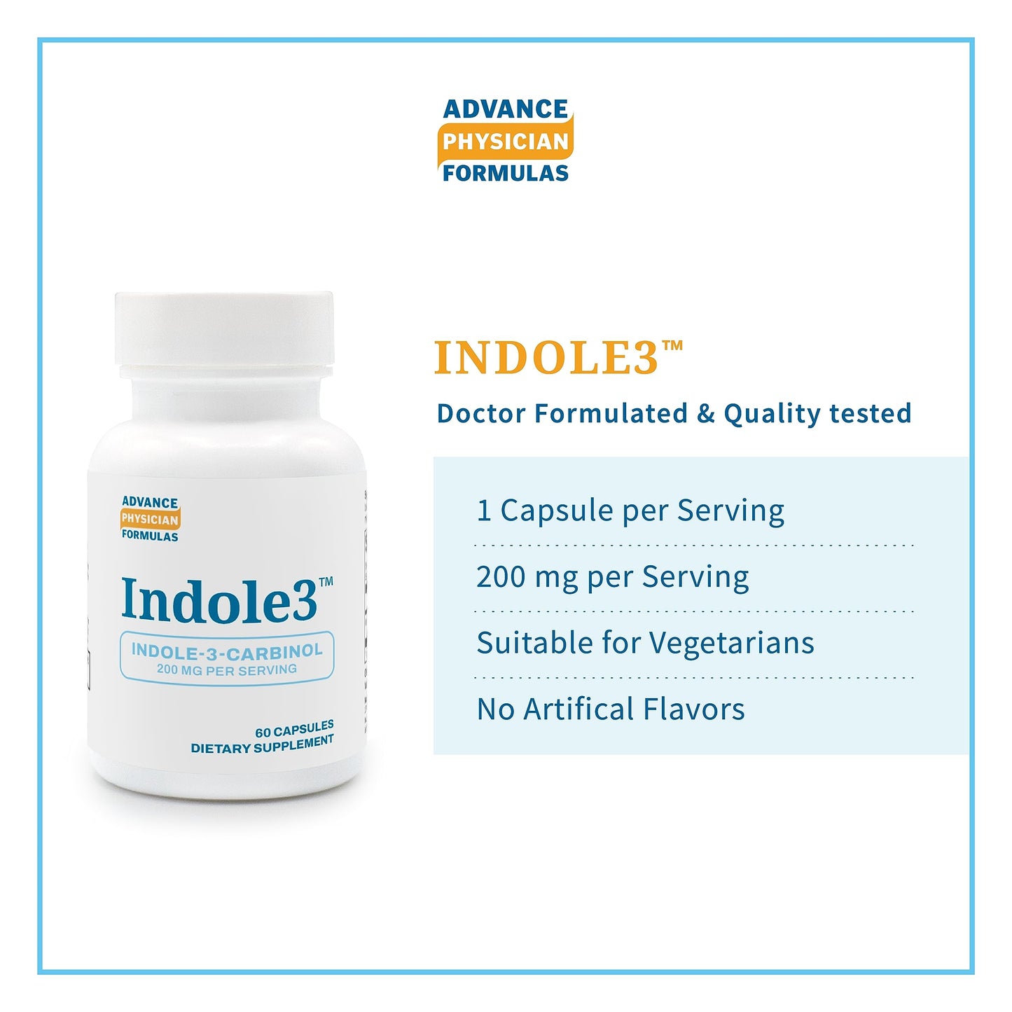Advance Physician Formulas Indole-3-Carbinol 200 mg Capsules, 60 Count