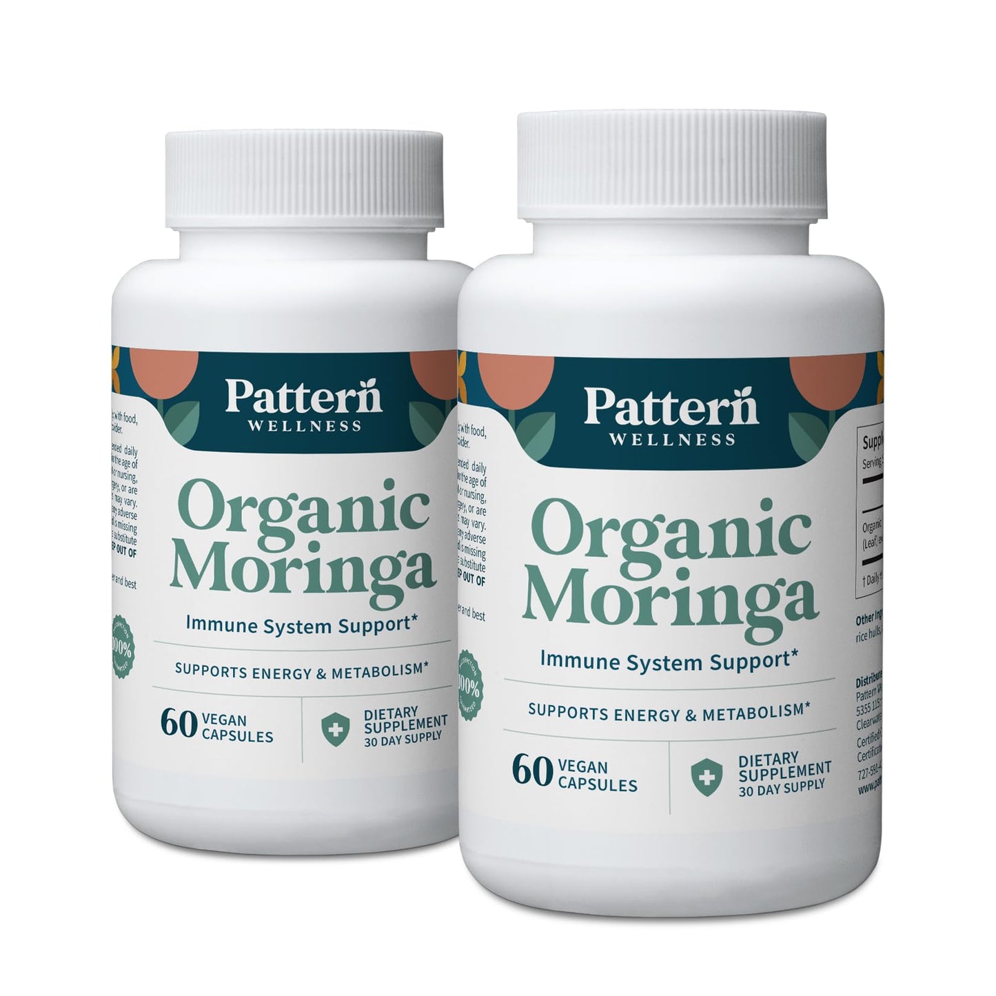 Pattern Wellness Organic Moringa Oleifera Supplement Capsule 120 Capsules