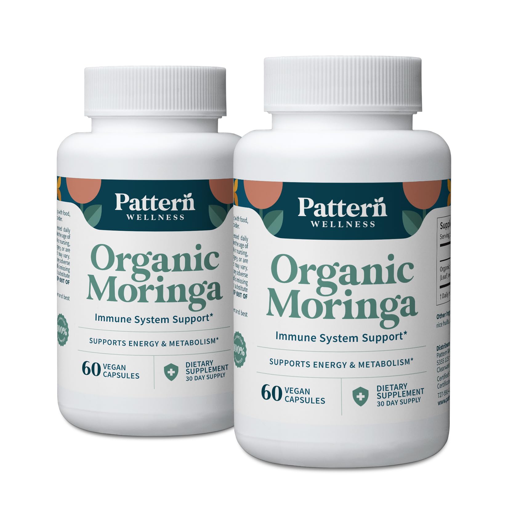 Pattern Wellness Organic Moringa Oleifera Supplement Capsule 120 Capsules