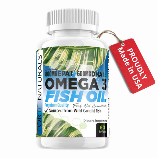FORTE NATURALS Omega 3 Fish Oil 2000mg High Potency 800mg EPA DHA 600mg Tablets, 60 Count