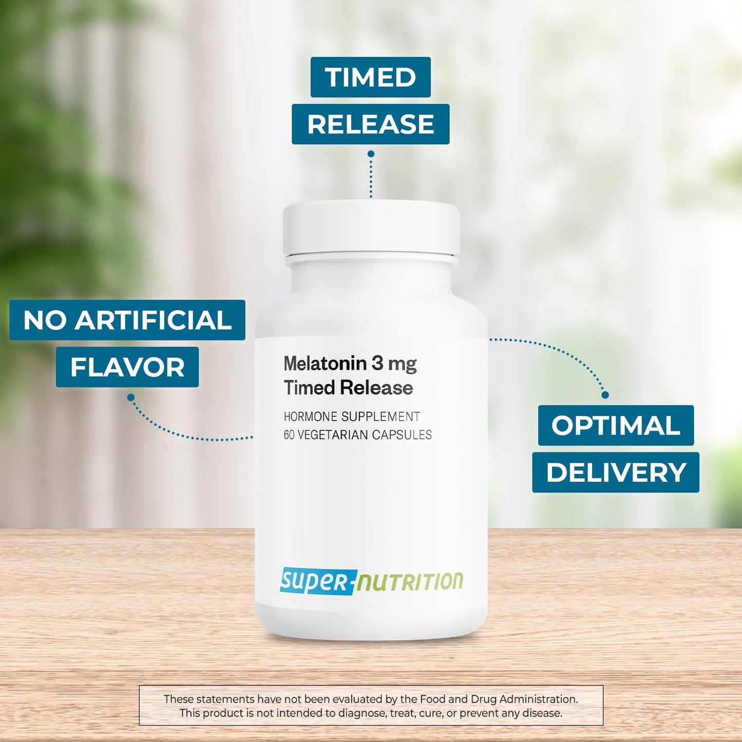 Supersmart Time Released Melatonin 3 mg Tablets, 60 Count