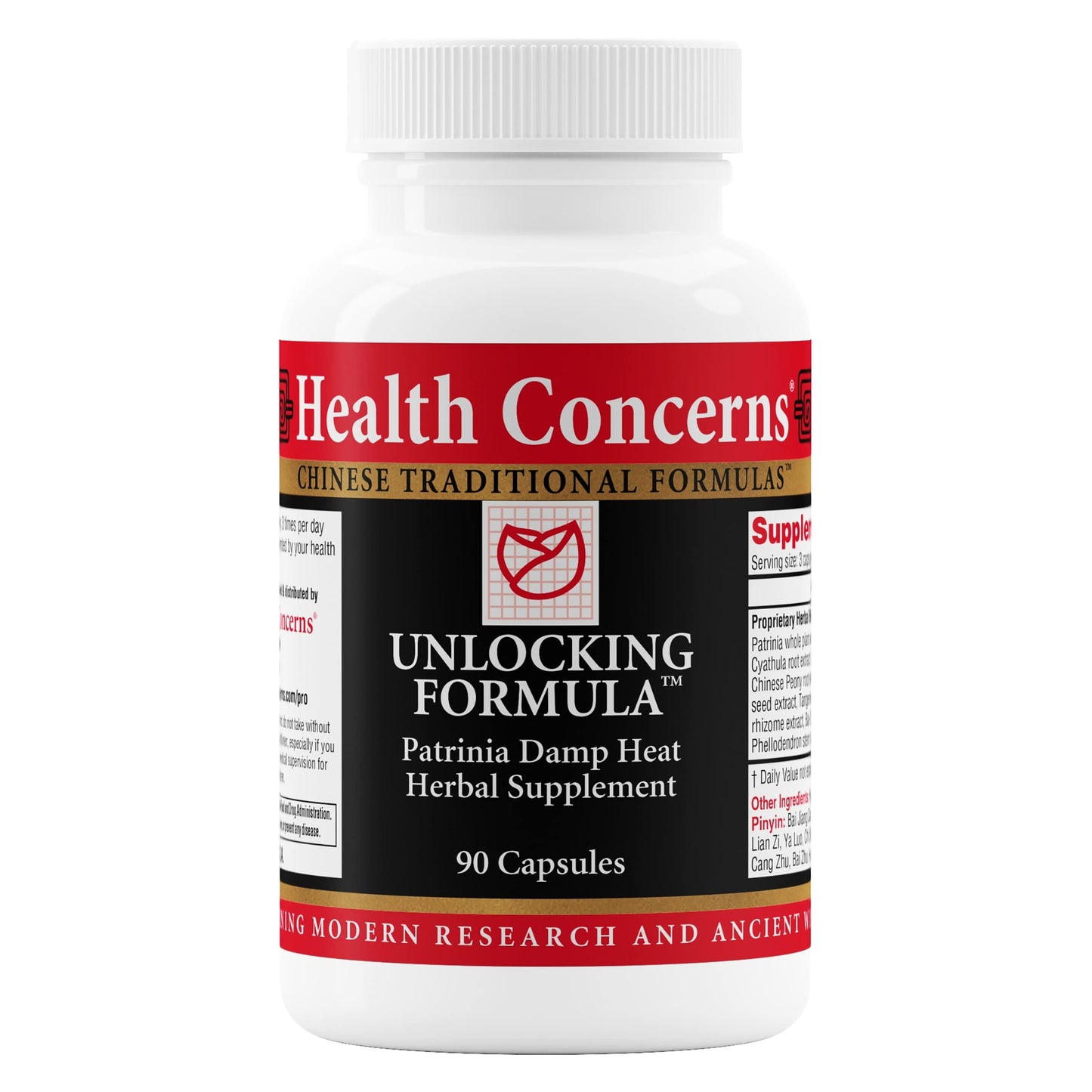 Health Concerns Unlocking Formula – Menstrual Discomfort & Qi Flow Support – Blood Circulation & Detox Herbal Supplement with Patrinia & Peony Root – Chinese Medicine Formula for Women, 90 Capsules