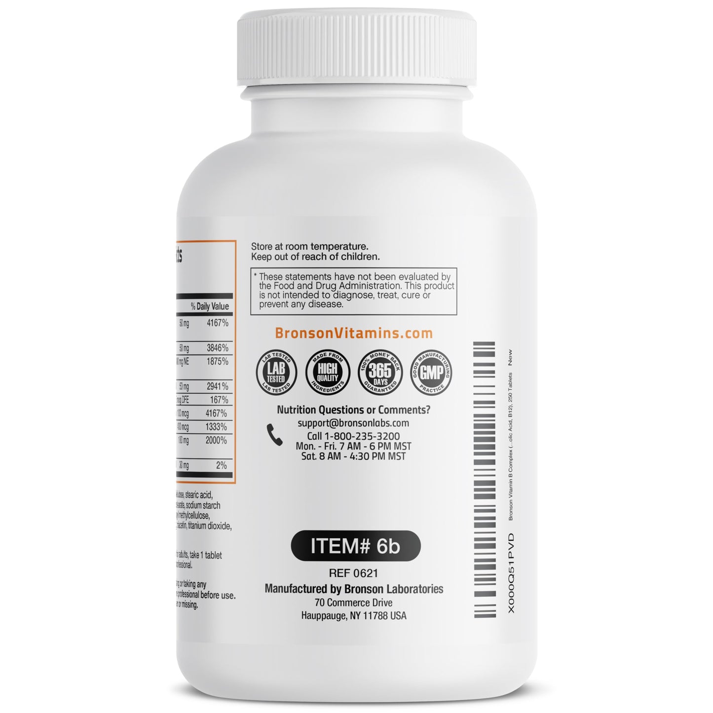 Bronson Vitamin B Complex Tablets, 250 Tablets