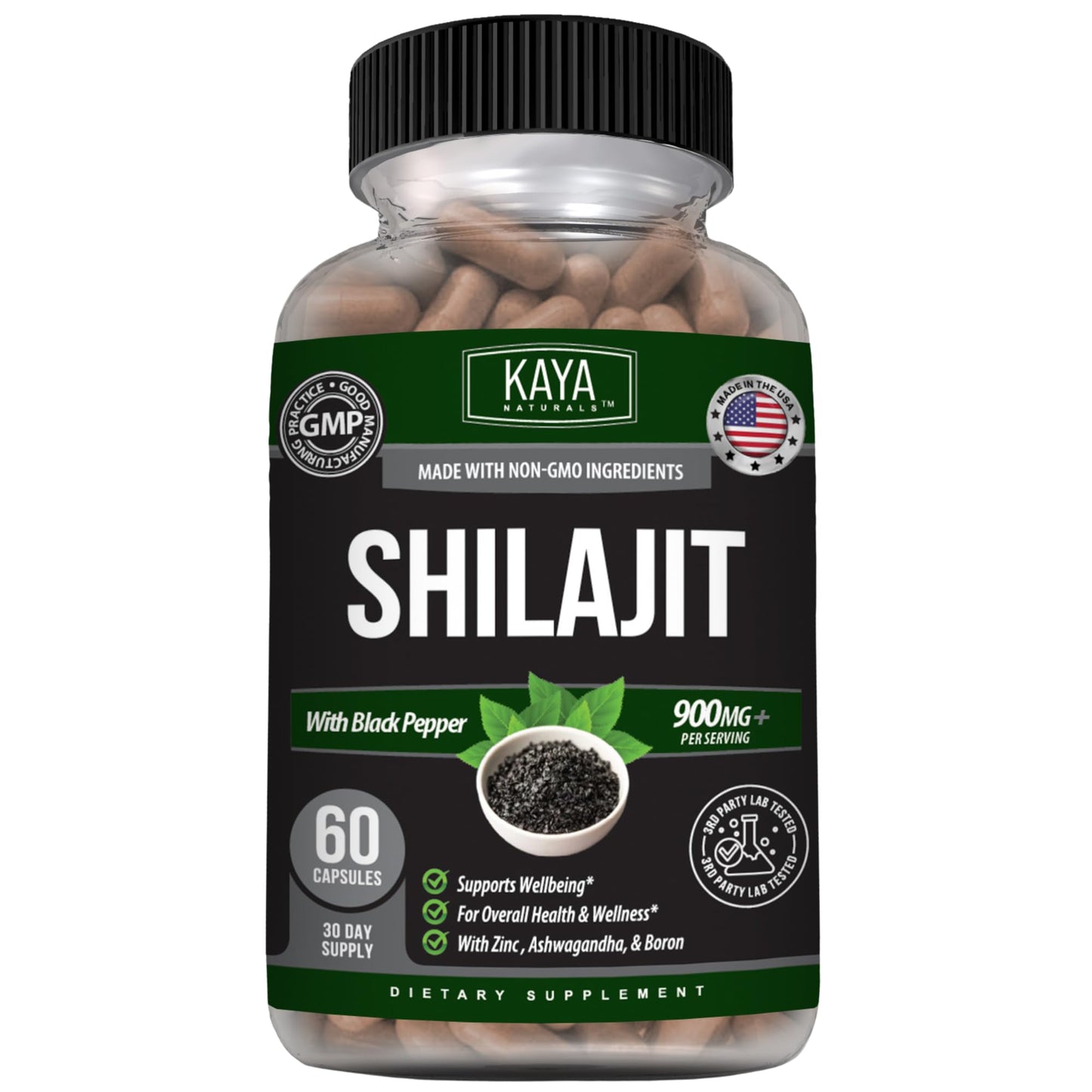Kaya Naturals Shilajit with Black Pepper Capsule 60