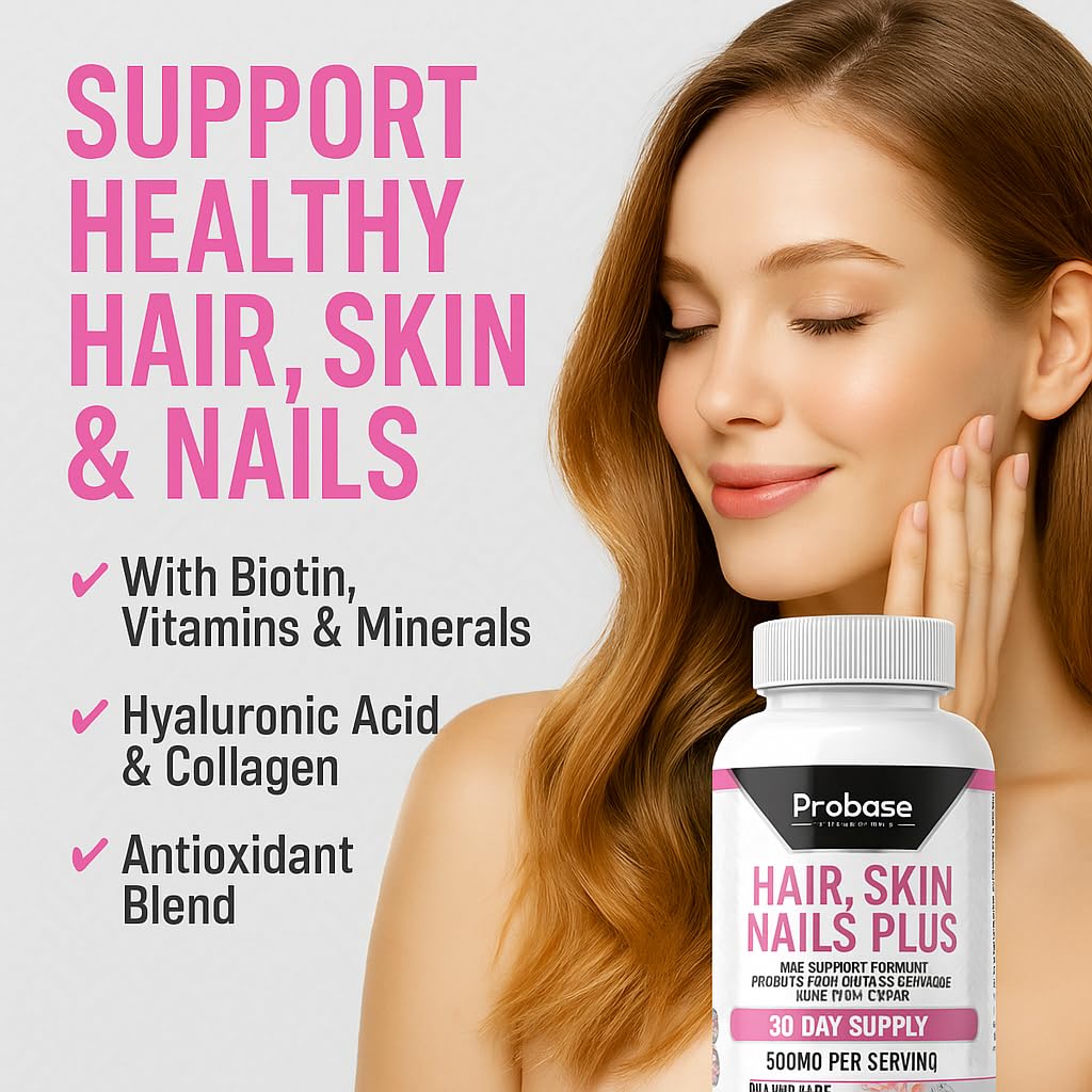 Probase Nutrition Hair, Skin and Nails Plus Capsules, 60 Count