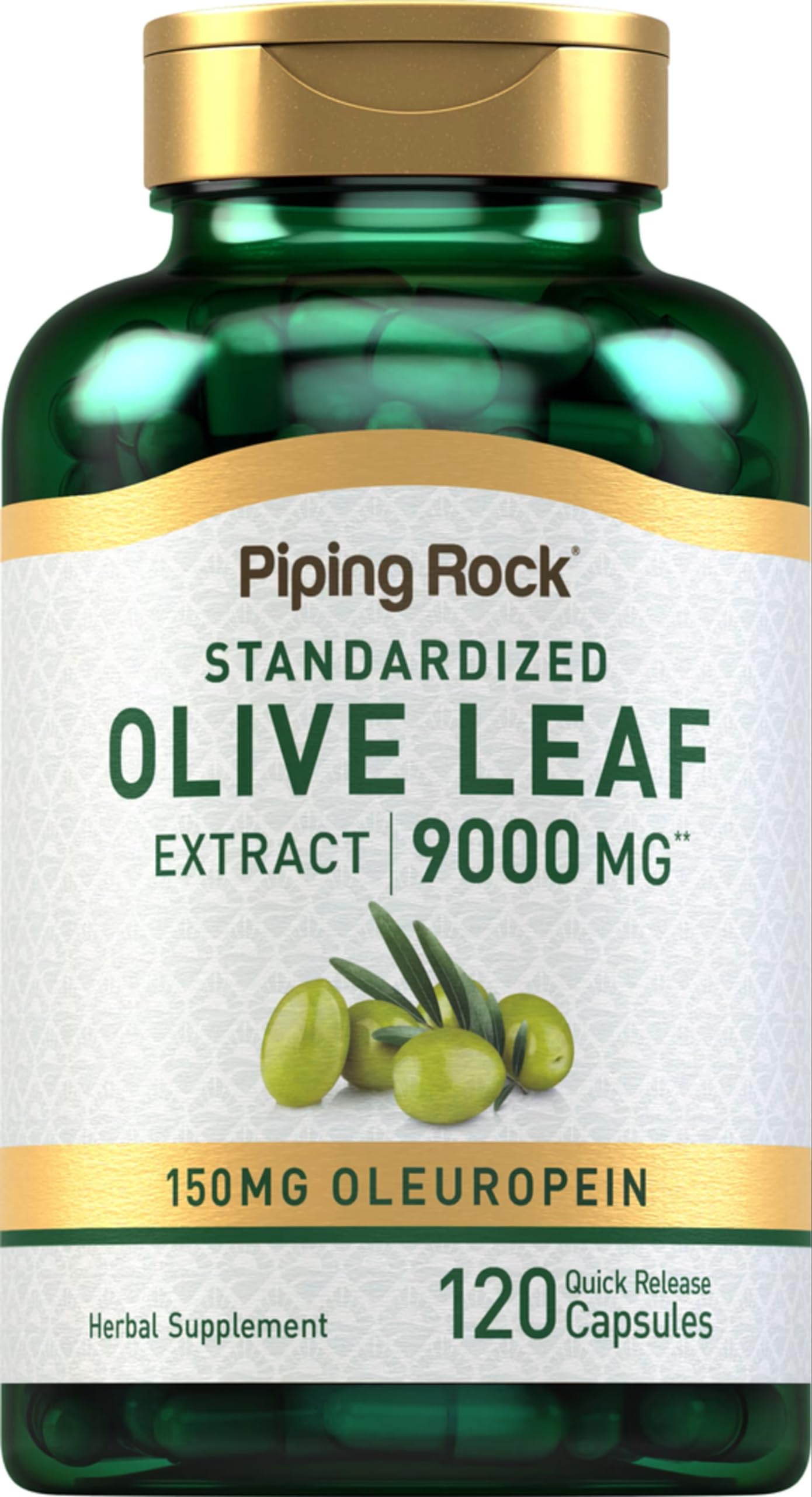 Piping Rock Olive Leaf Extract Capsules 120 Count