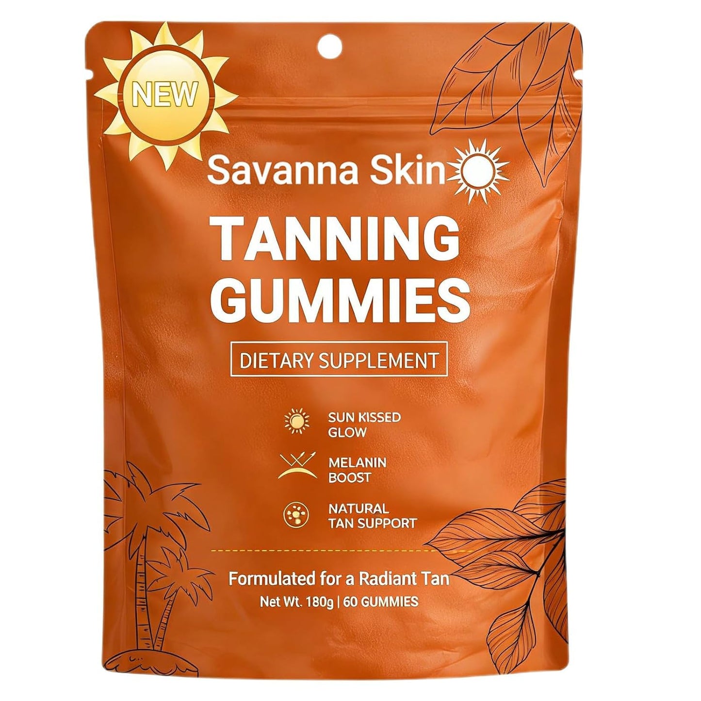 GENTERUN Skin Tanning Gummies for Women that Work Fast Without Sun with Astaxanthin, Beta Carotene & Vitamin C, Skin Radiance for Natural Looking Glow, Gummy, 1 Count