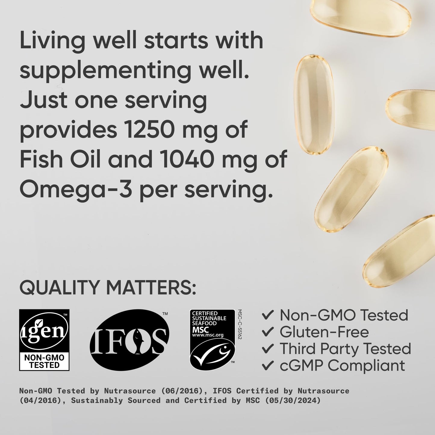 Sports Research Triple Strength Omega 3 Fish Oil Capsules, 240 Count