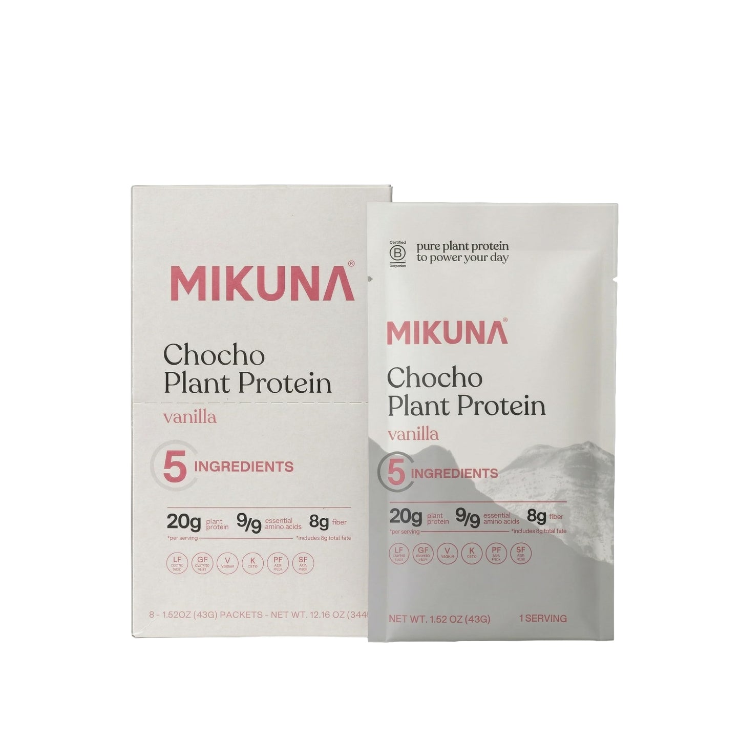 Mikuna Plant Protein Powder, Vanilla, 8 Servings