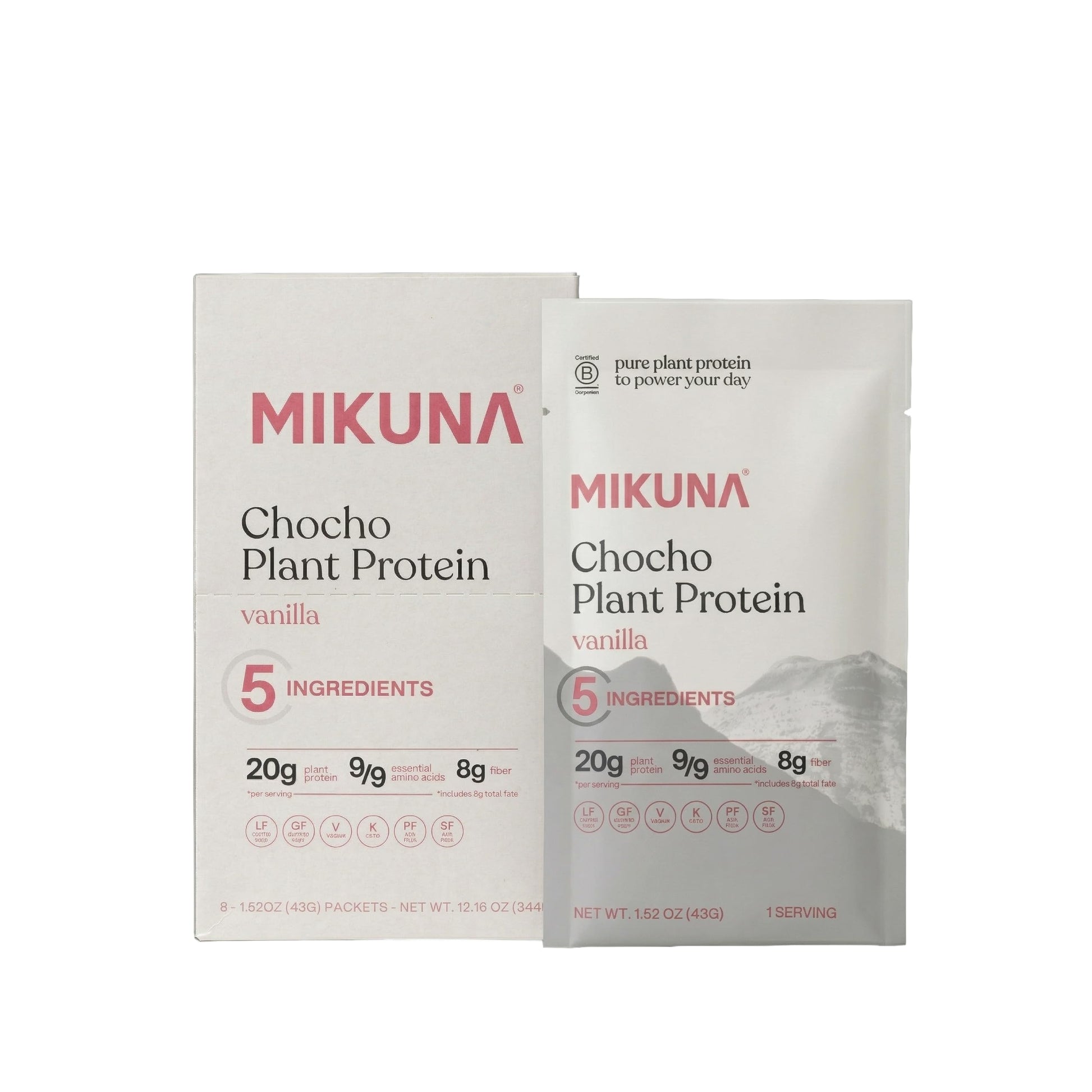 Mikuna Plant Protein Powder, Vanilla, 8 Servings