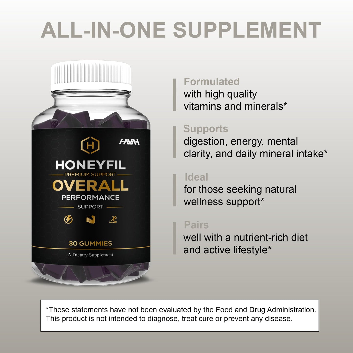 Havah Honeyfil Premium Gummy Support Supplement, 30 Gummies