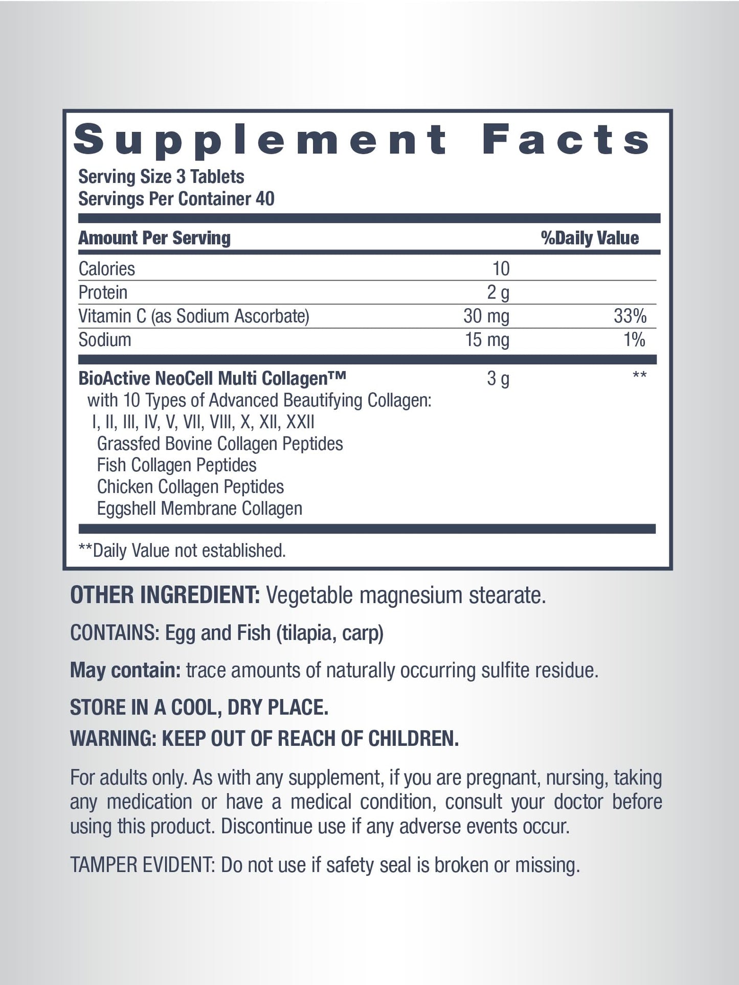 NeoCell Advanced Multi Collagen Peptides 120 Tablets