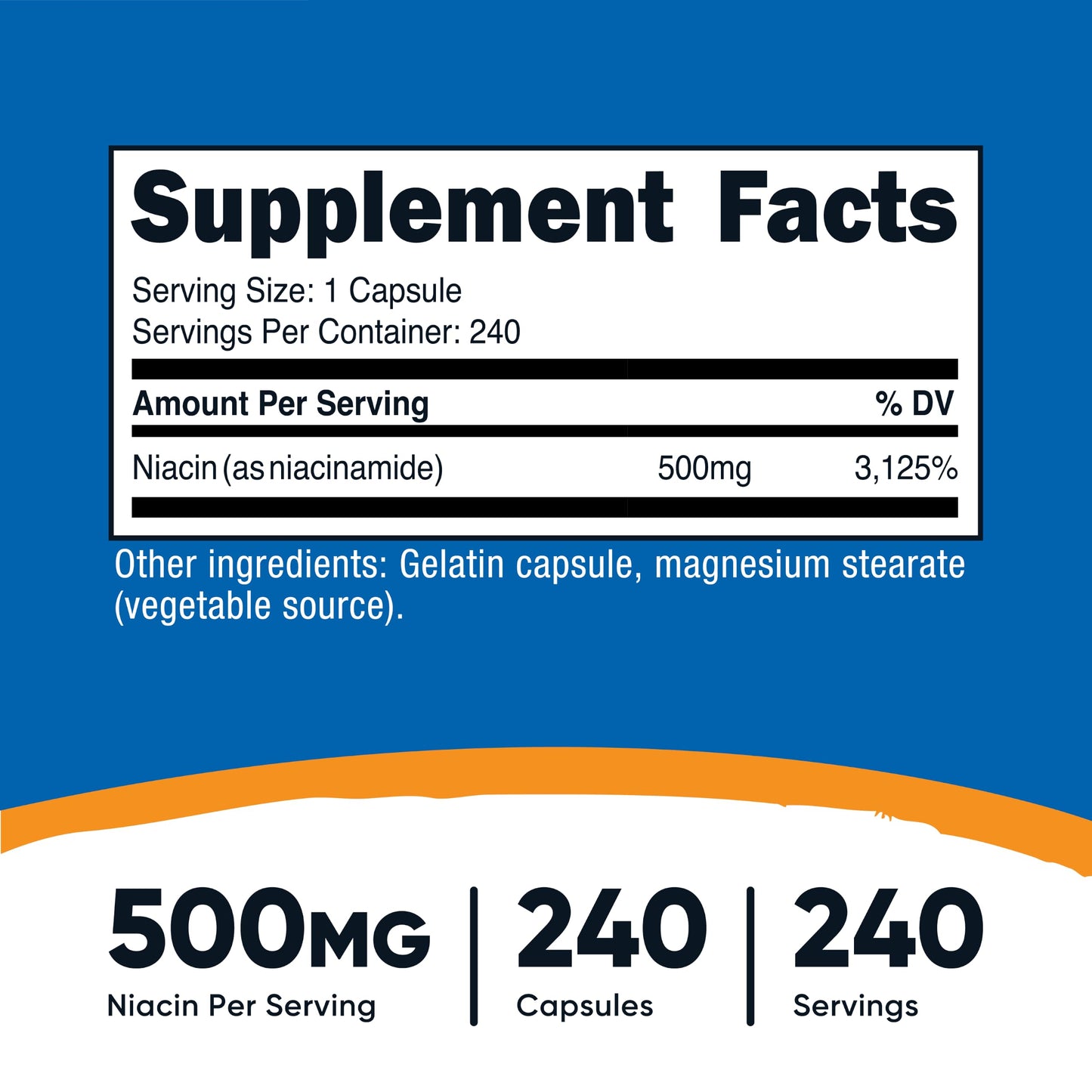 Nutricost Niacinamide (Vitamin B3) 500mg, 720 Capsules