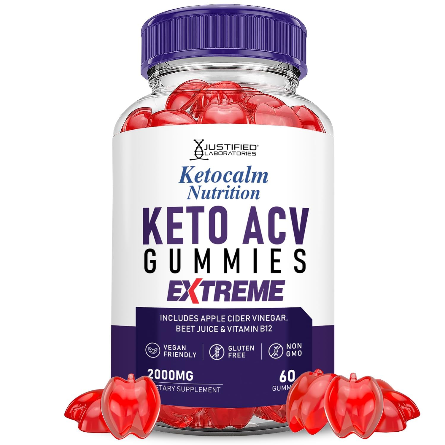 Justified Laboratories Ketocalm Keto ACV Gummies Extreme, 60 Count