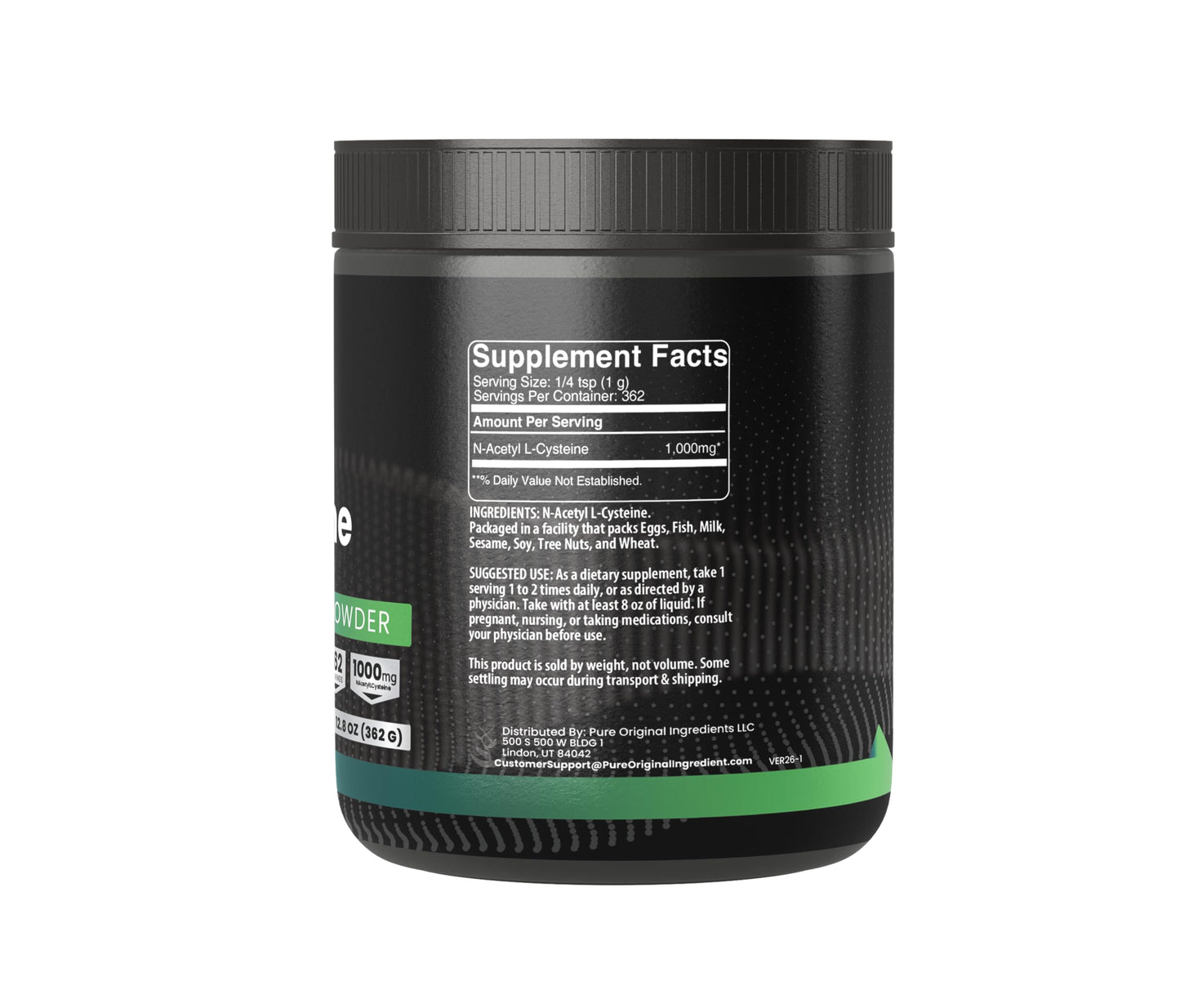 PURE ORIGINAL INGREDIENTS N-Acetyl L-Cysteine Powder, 12.8 oz