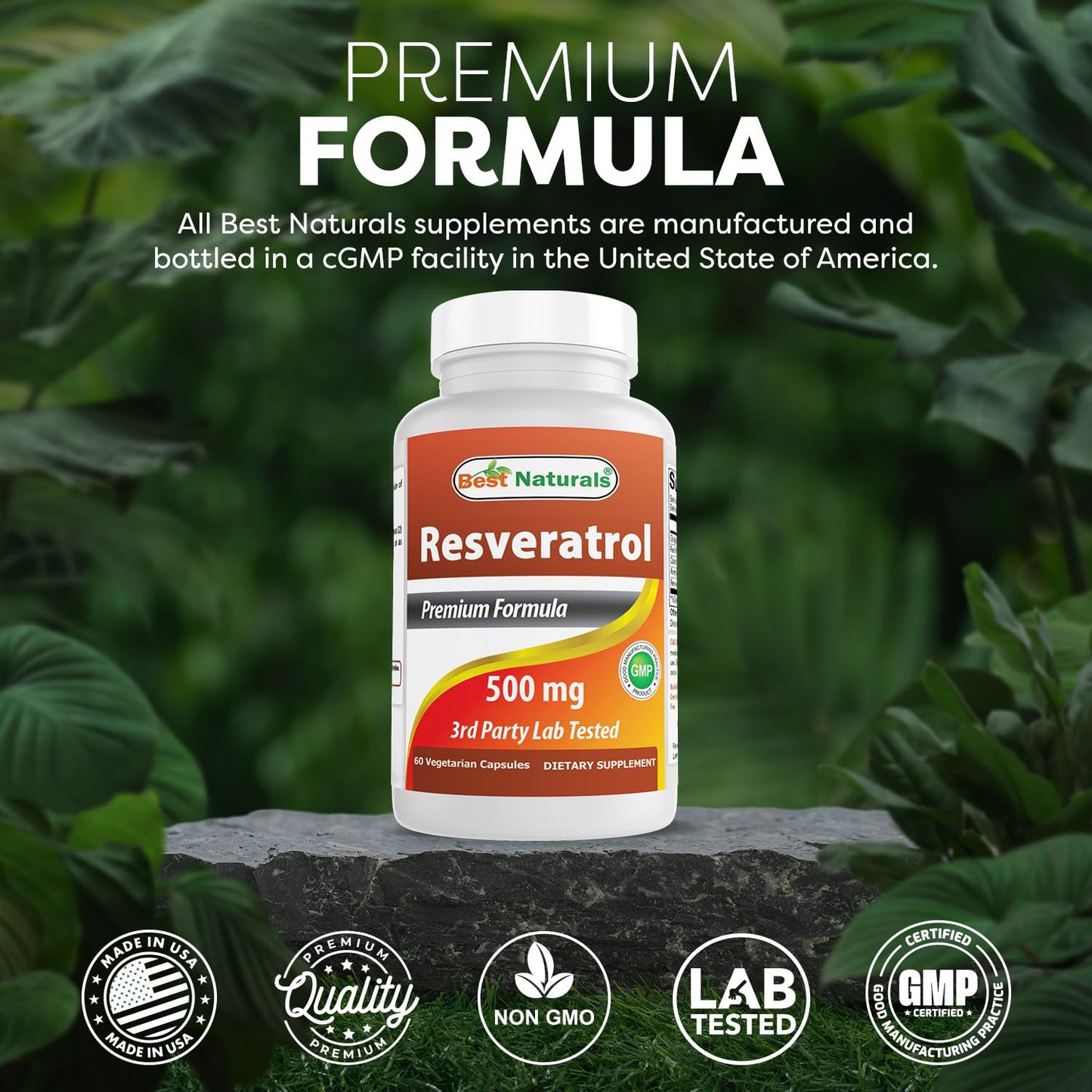 Best Naturals Resveratrol Complex 500 mg Capsules, 120 Count