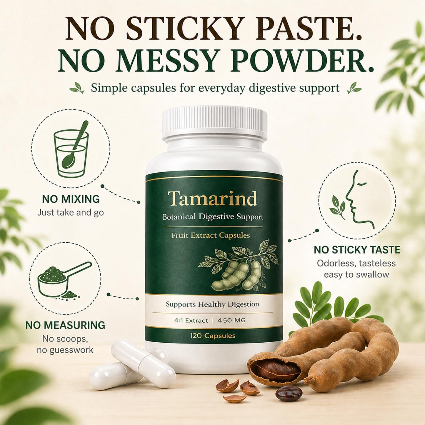 Tufonra Tamarind Seed Extract Supplement Capsules, 120 Count