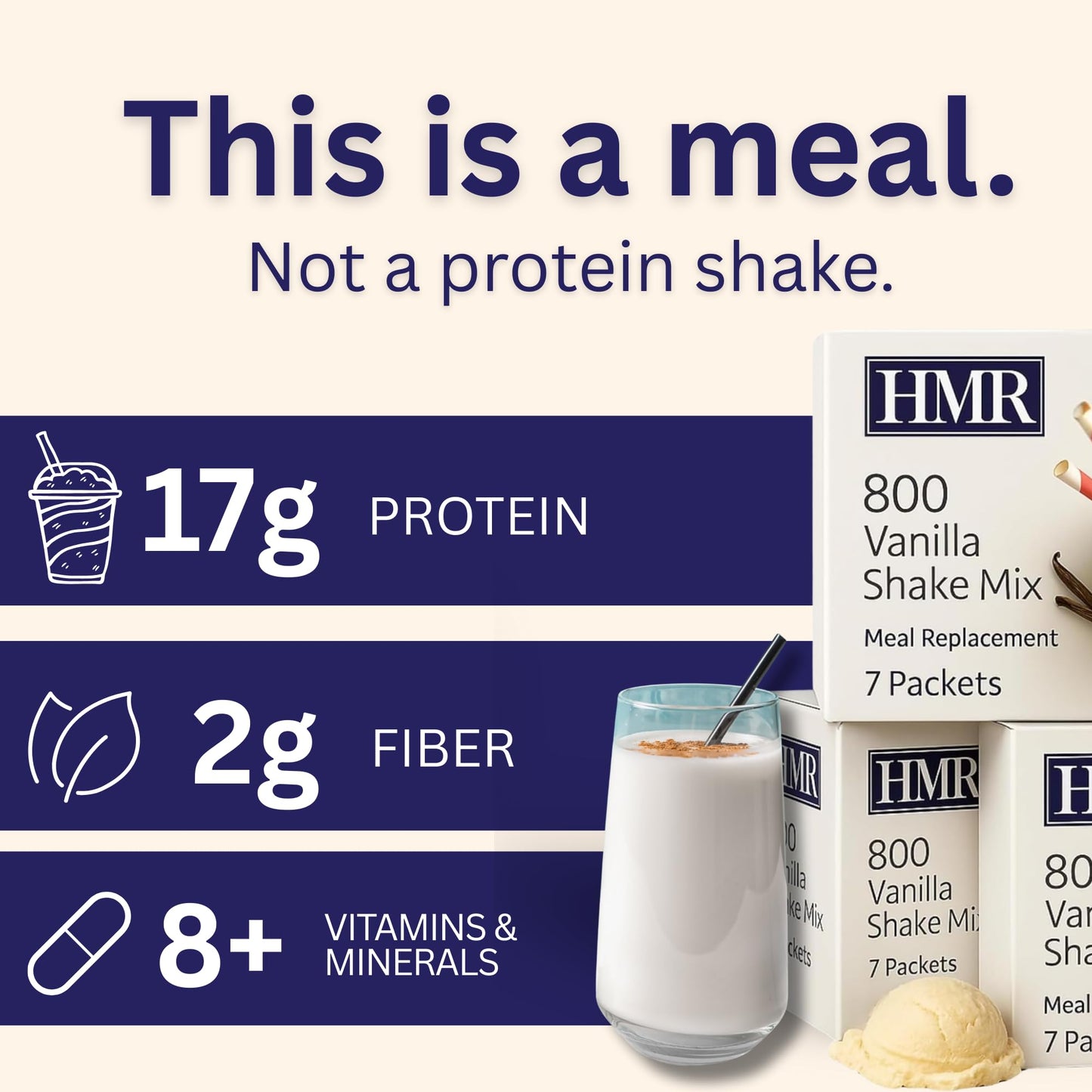 HMR 800 Vanilla Meal Replacement Shake Mix Powder 11.13 Ounce