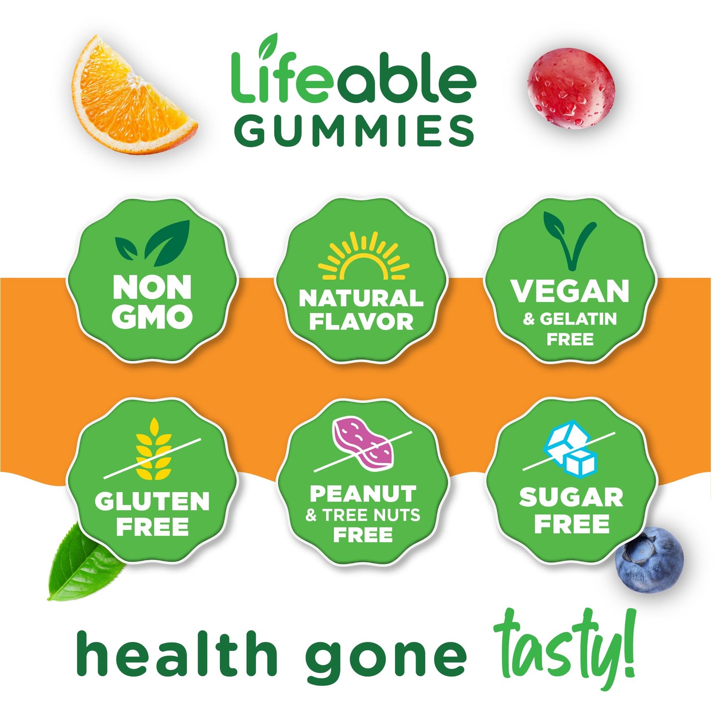 Lifeable Sugar Free Probiotics with Prebiotics Fiber Gummy 90 Gummies